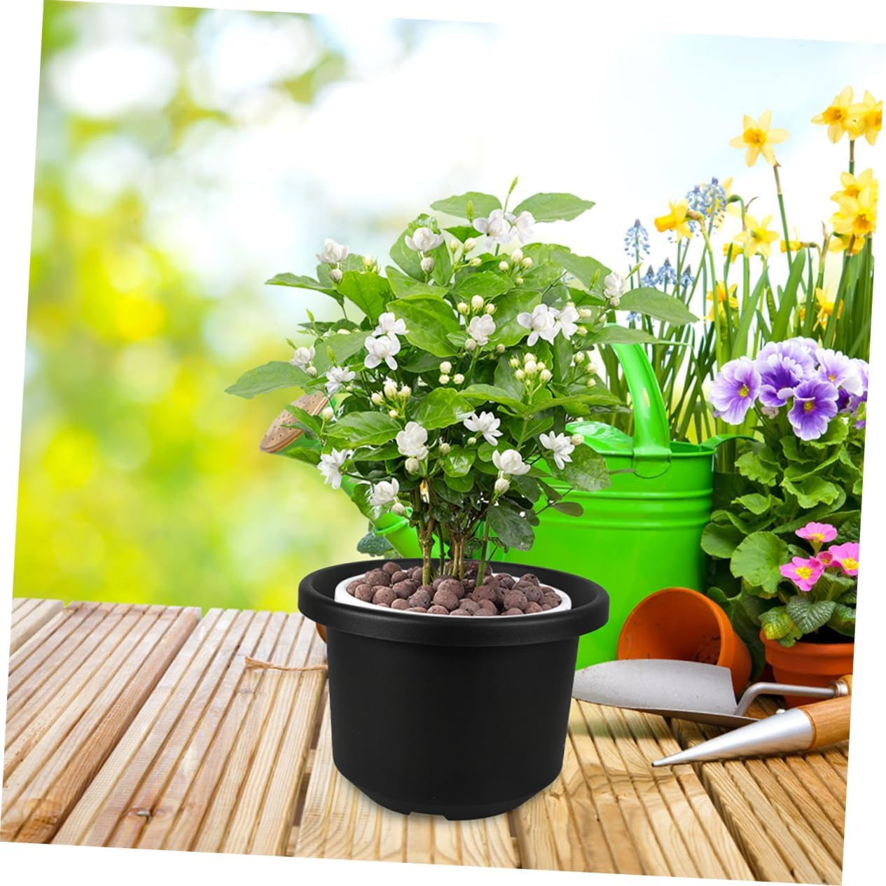 2Pcs Nursery Pot for Plants Outdoor Indoor Grow Pots Large Plastic Planters Drainage Black For image number 5