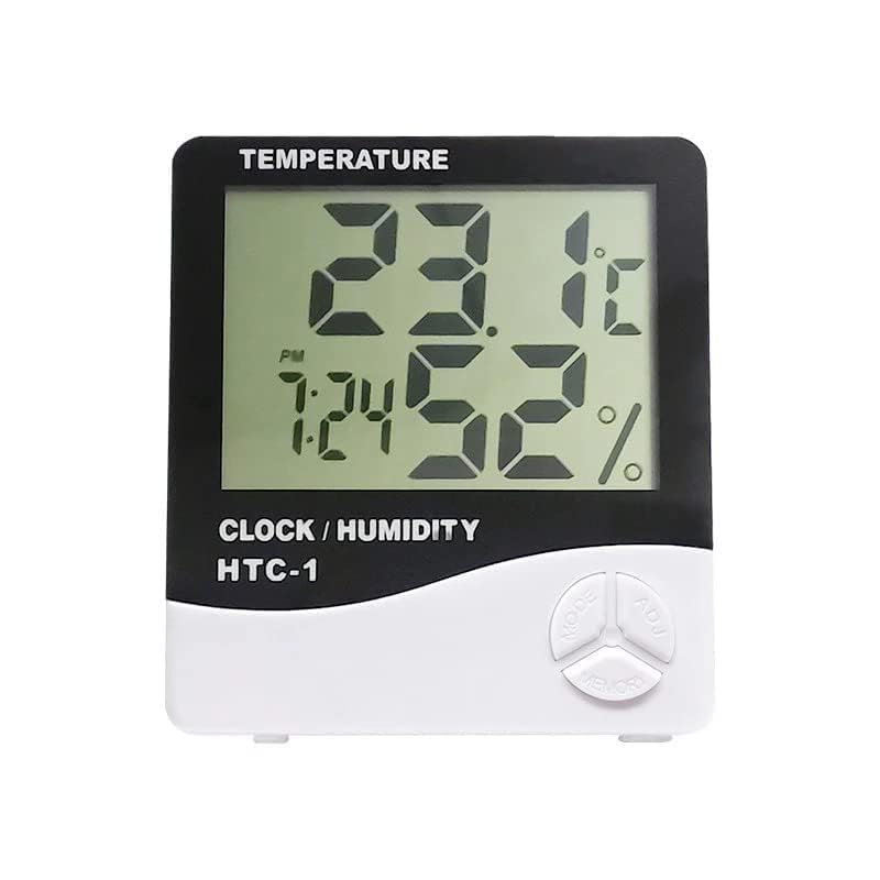 Digital Hygrometer Indoor Thermometer, Domestic Temperature Humidity Monitor Meter, Mini Hygrometer with Time & Alarm Clock image number 5