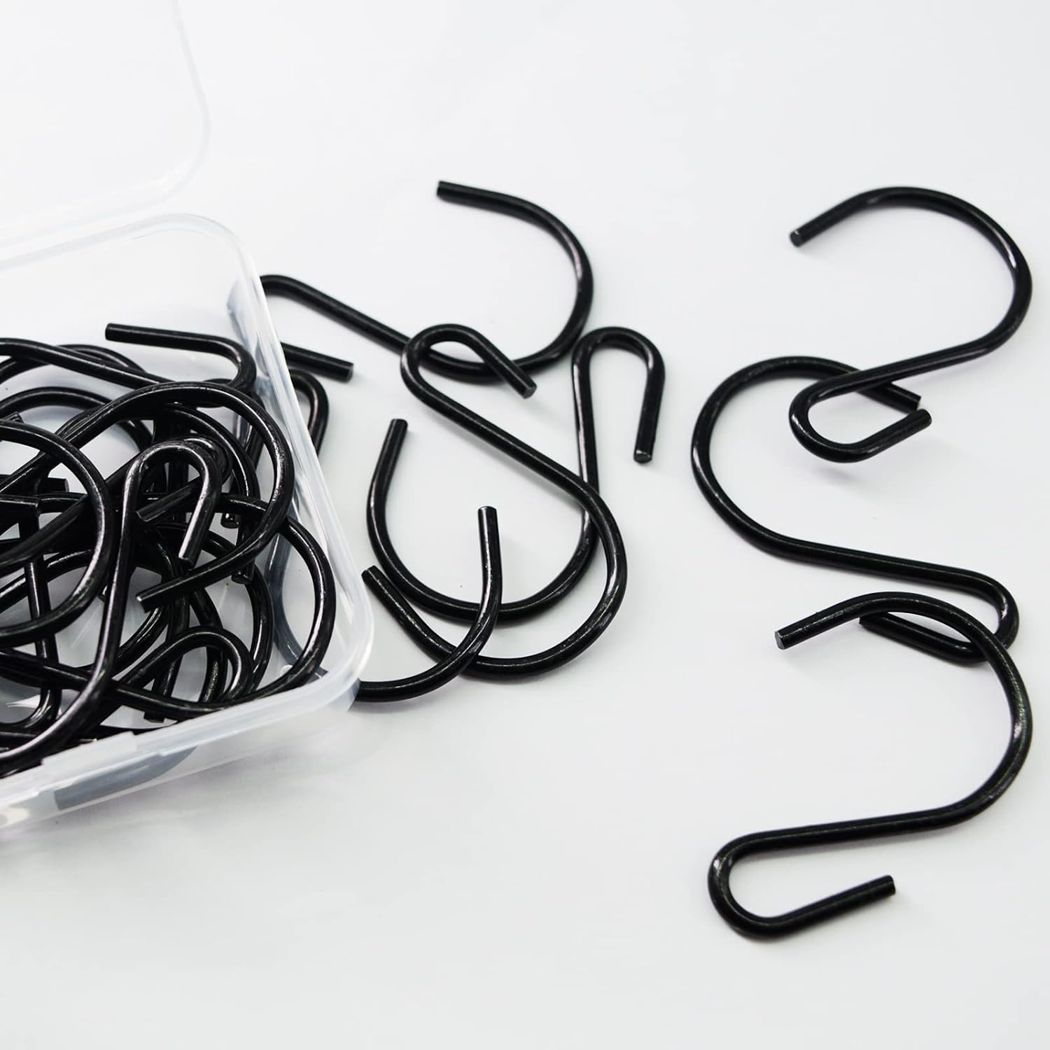 1.8 Inch S Hooks Small S Shaped 20 Pack Black Kitchen Hooks Hanging Clothes Plants Mini S Hooks Heavy Duty image number 3