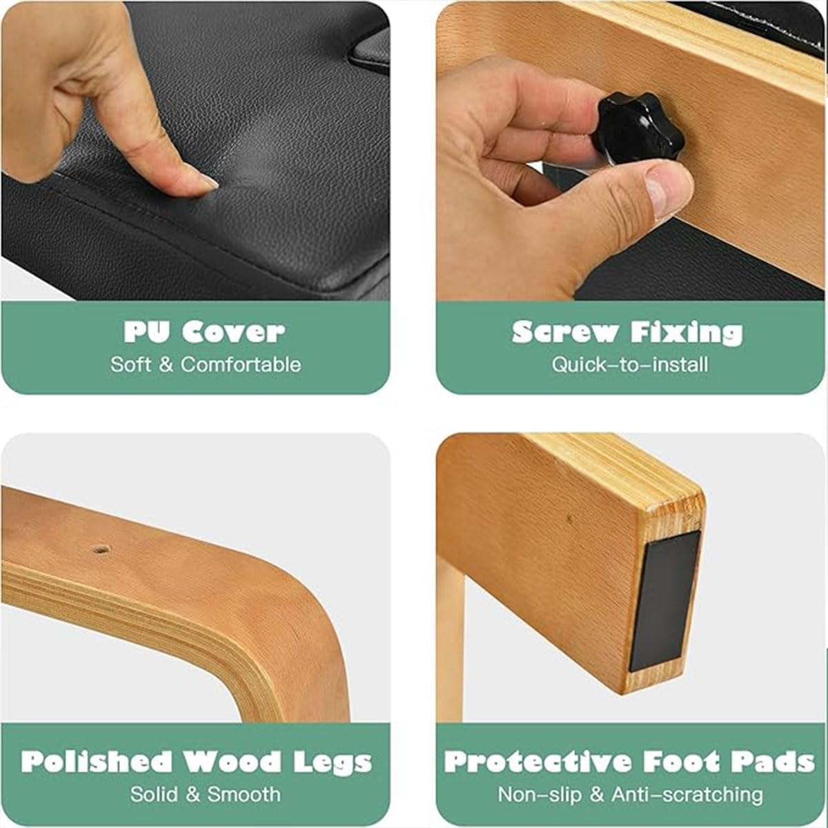 AIMALL Yoga Inversion Bench Wooden Handstand Stool, Professional Core Strength Training Chair, Home Fitness Yoga Auxiliary Chair, 24.5X15.4X15.1 Inches image number 2