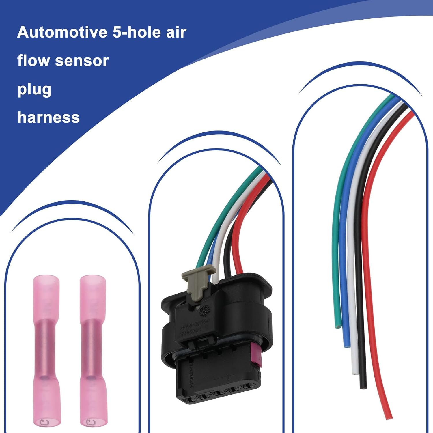 The Lord of the Tools Car 5 Pin Air Mass Meter Sensor Connection Replacement Part 4F0973705 Car Electric MAF Sensor Wiring Harness Compatible with VW Compatible with Audi image number 5