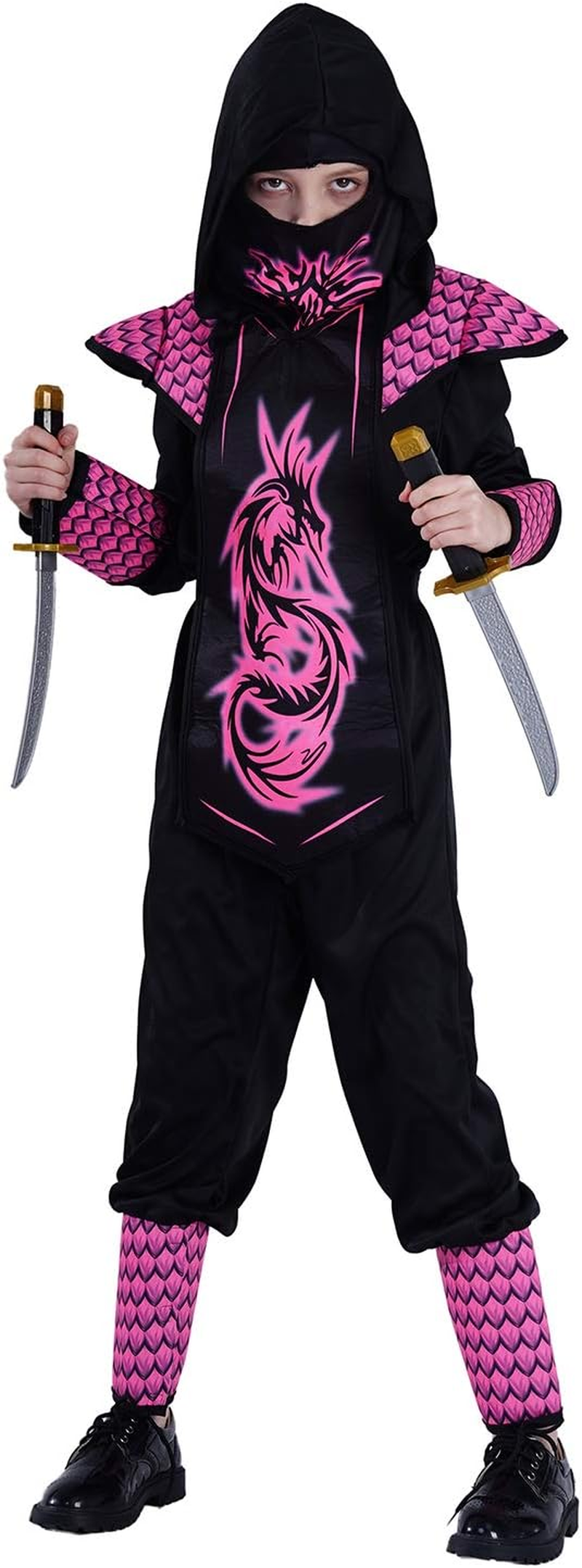 PGOND Girl'S Pink Ninja Jumpsuit Costume for Kids image number 3