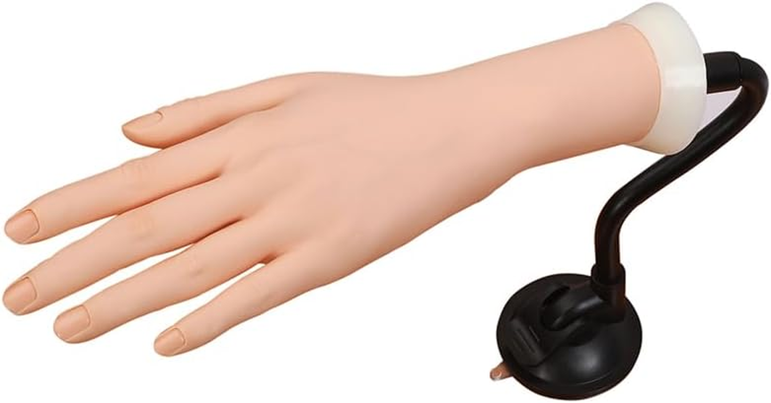 Left Practice Hand for Acrylic Nails with Holder, Mannequin Hand for Nails Practice, Flexible Bendable Fake Hand Manicure Nail Practice Hand image number 1