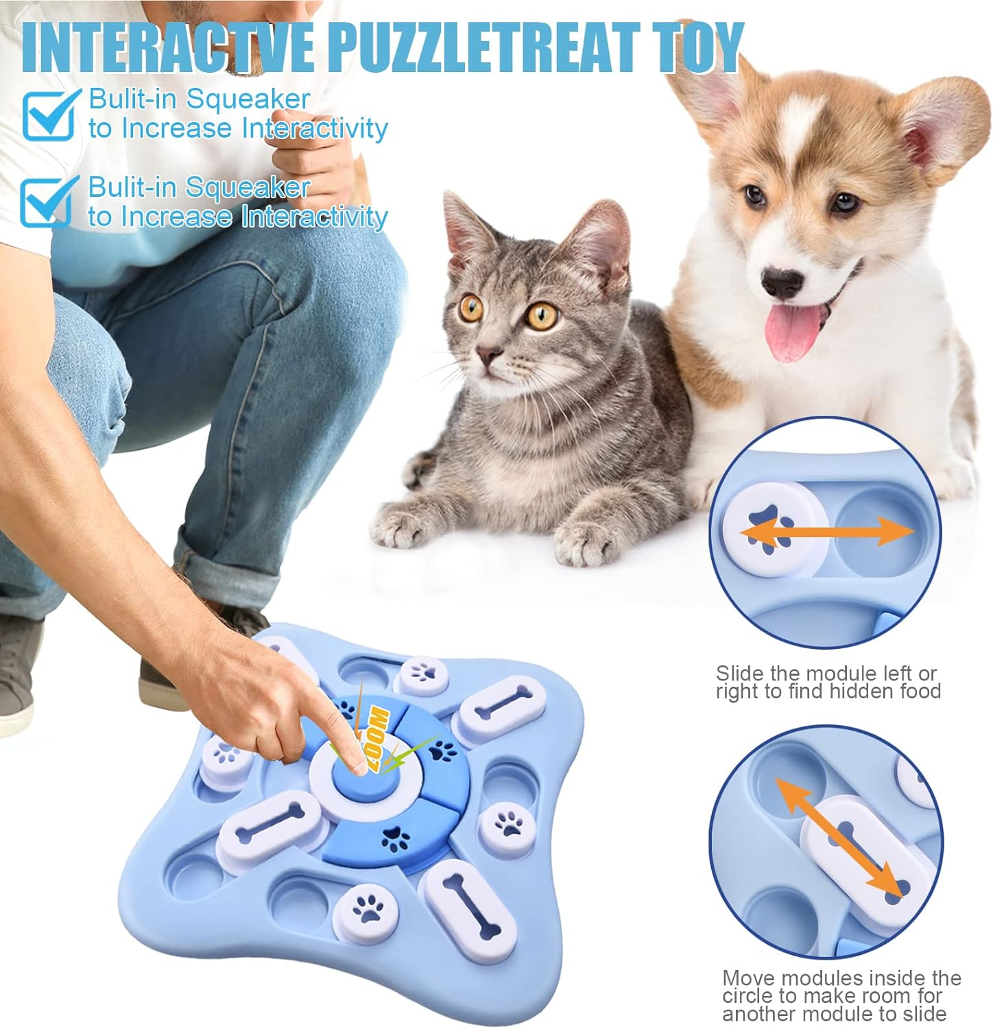 Dog Intelligence Toys, Dog Puzzle Toys, Interactive Dog Toys for IQ Training for Mental Stimulation, Dog Enrichment Toys with Squeak Design image number 4
