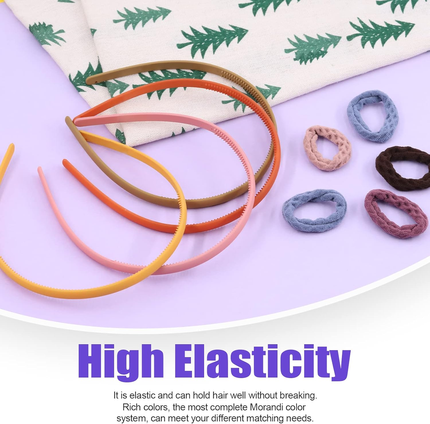 Swpeet 24Pcs 12 Colors Plastic Hairbands with Hair Loops Assortment Kit, Multi-Use Hair Bands Spring Hair Hoop Band Fashion Headbands Headwear Accessories for Sports, Outdoor image number 5