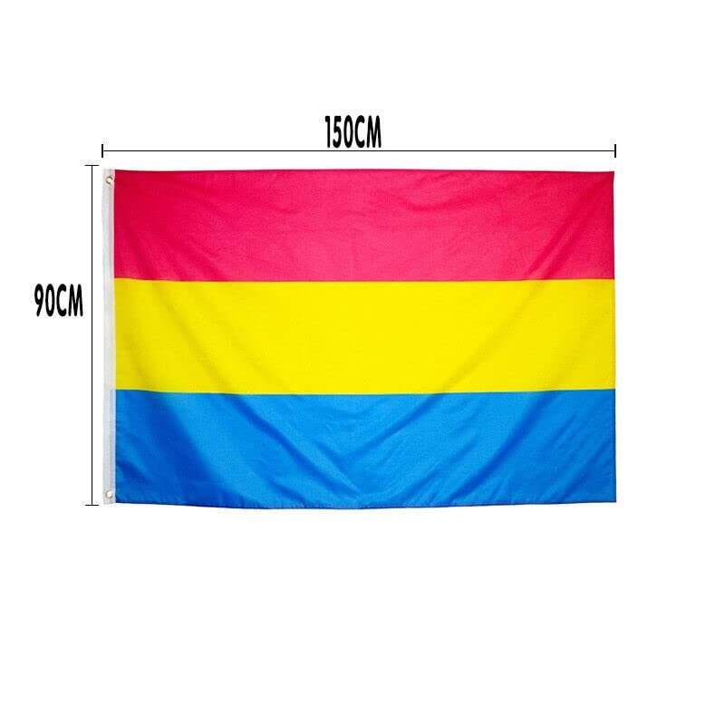 AIMALL Pansexual LARGE Flag 150X90Cm Pan Sexual LGBT Lesbian Gay Rainbow Mardi Gras New image number 1
