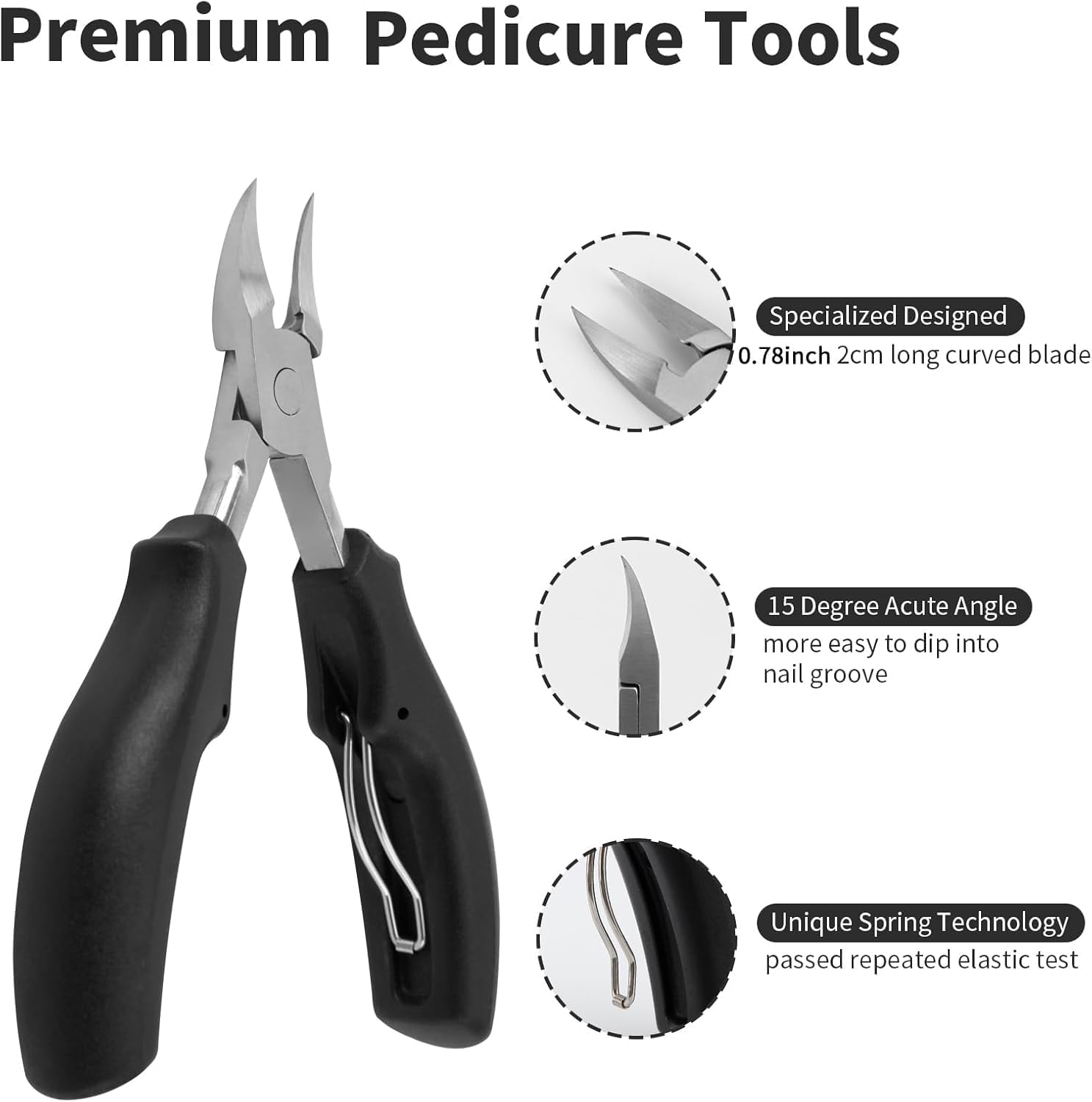 10-Piece Nail Clipper Set-Heavy Duty for Thick/Ingrown Nails,304 Stainless Steel,Ergonomic Handle,Pu Storage Case - Family &Travel Use image number 2