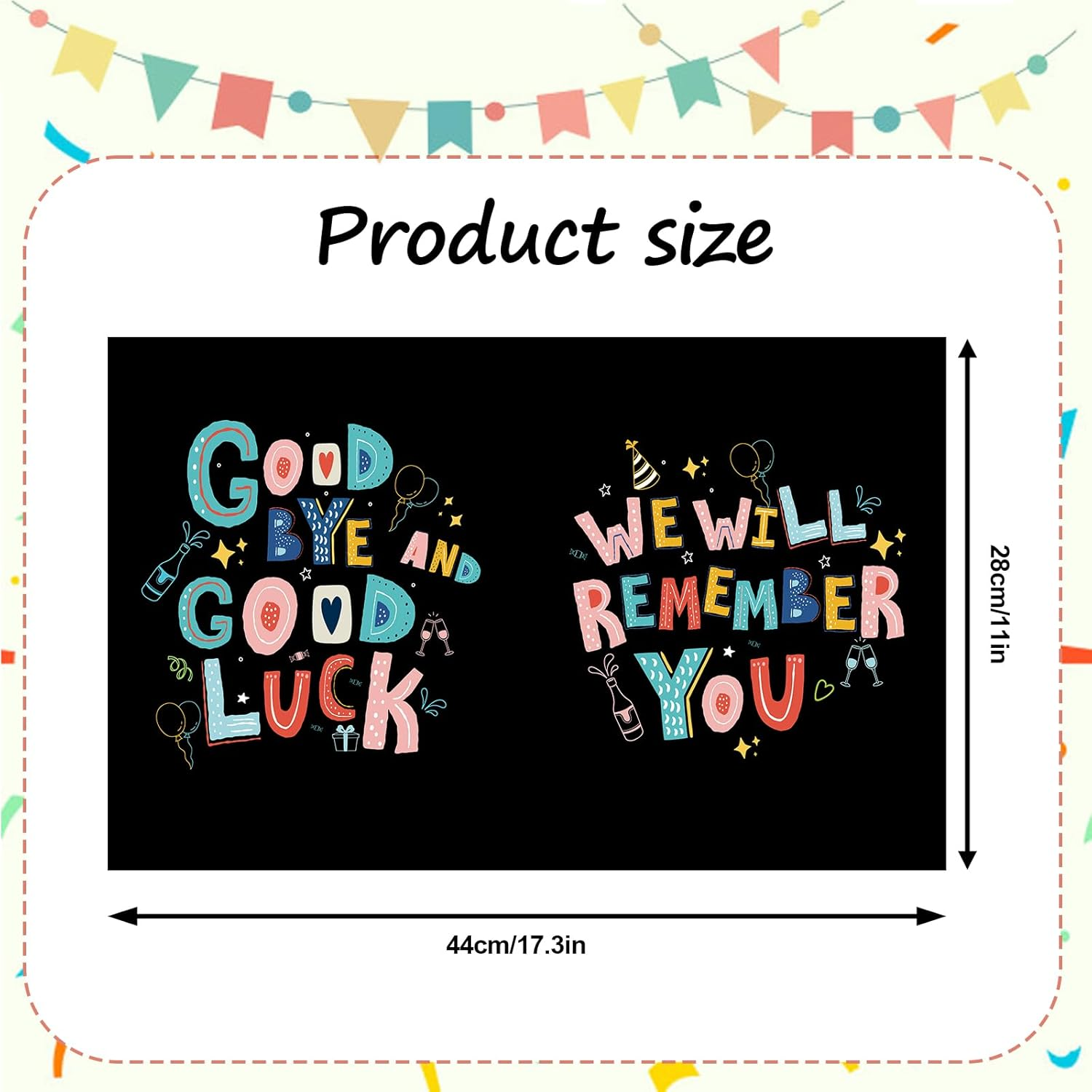 Large Farewell Greeting Card, 17.32X11.02 Inch Funny Coworker Leaving Card with Envelope Good Bye Good Luck Card Retirement Farewell Gift Cards for Men Women (Black) image number 3