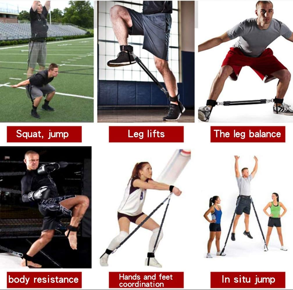 Speed and Agility Resistance Bands Trainer for Vertical Jump Squat Boxing MMA Taekwondo Karate Bounce Softball Basketball Volleyball Football Training image number 1