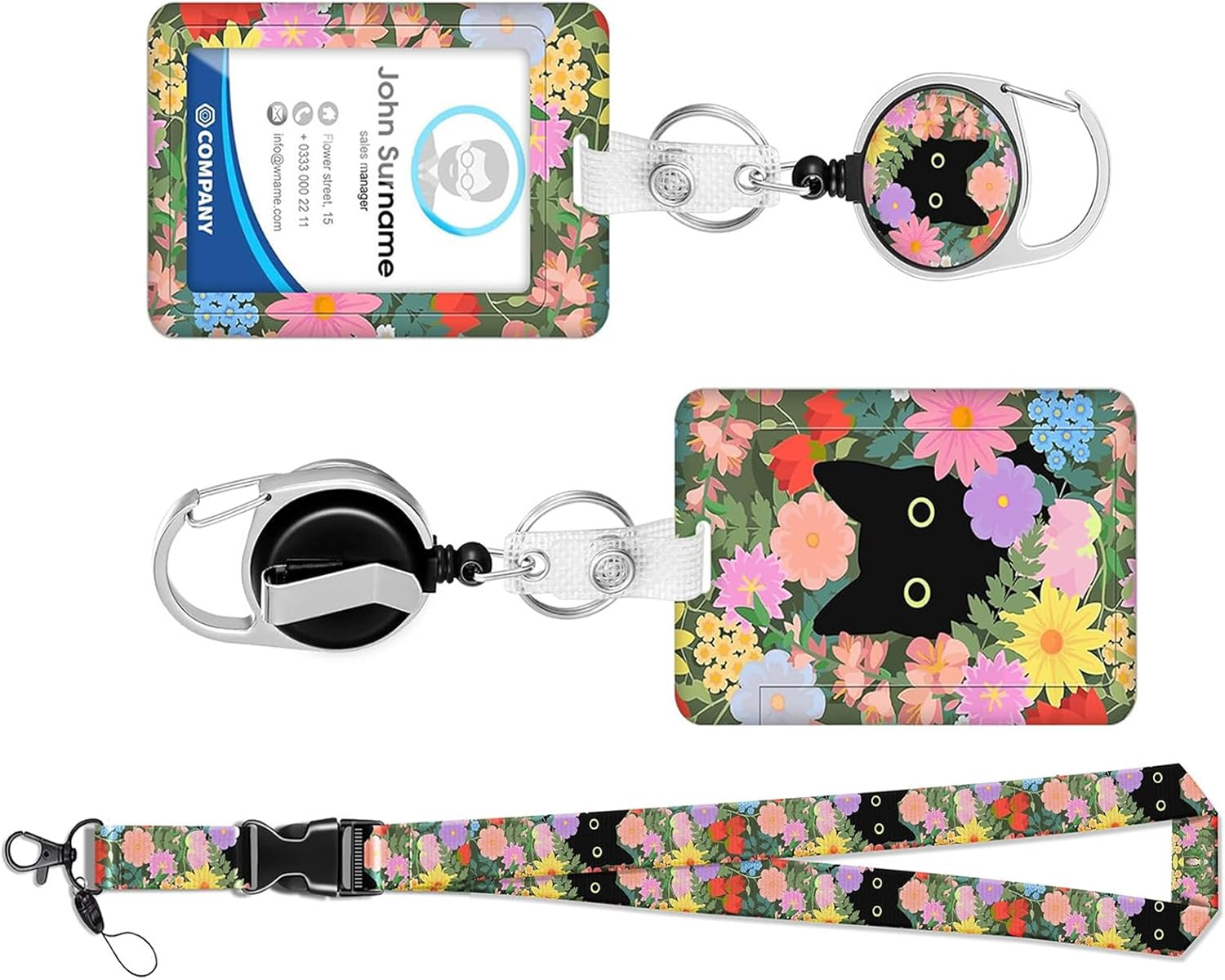 Id Card Holder, Detachable Retractable Lanyard with Card Holder, Lanyard Card Holder, for Office Workers Students Teachers Doctors and Coaches Etc
