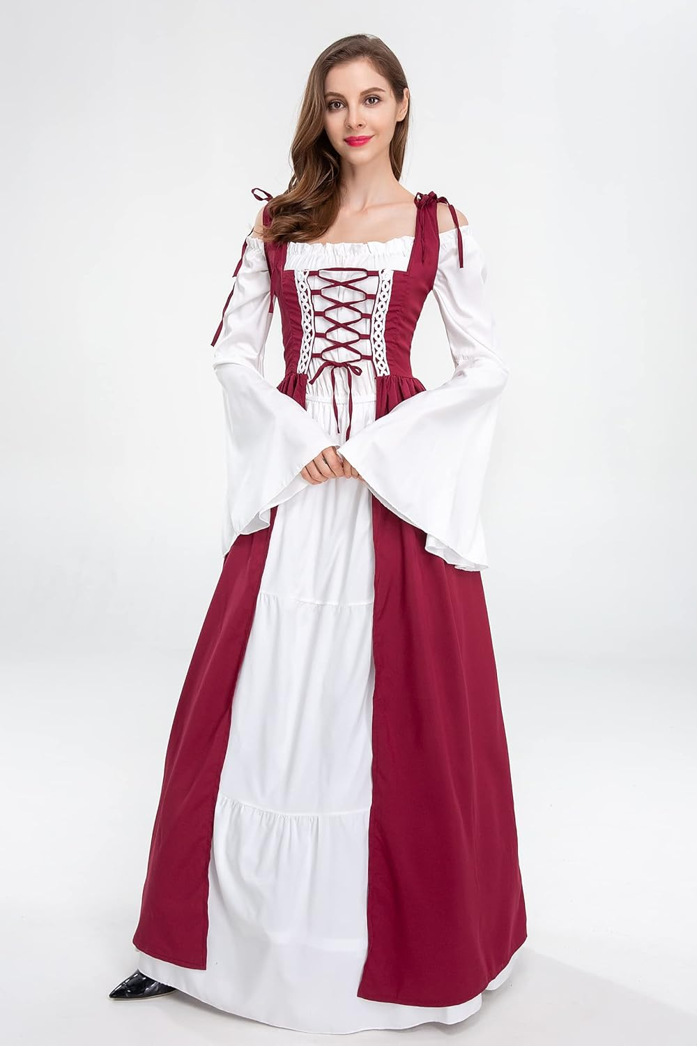 Medieval Renaissance Costume Dress for Women Halloween Cosplay Party Maxi Dresses image number 5