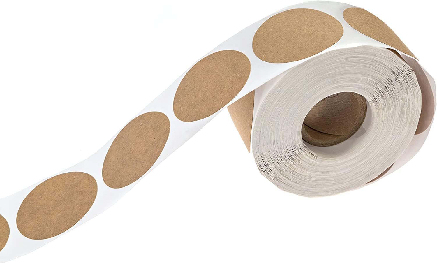 1.5&rdquo; Natural Brown Kraft Stickers (500 per Roll) - round Blank Stickers , Self-Adhesive Handmade Jar Labels for Store Owners, Crafts, Organizing, Jar, and Canning Labels, Price Tags image number 2