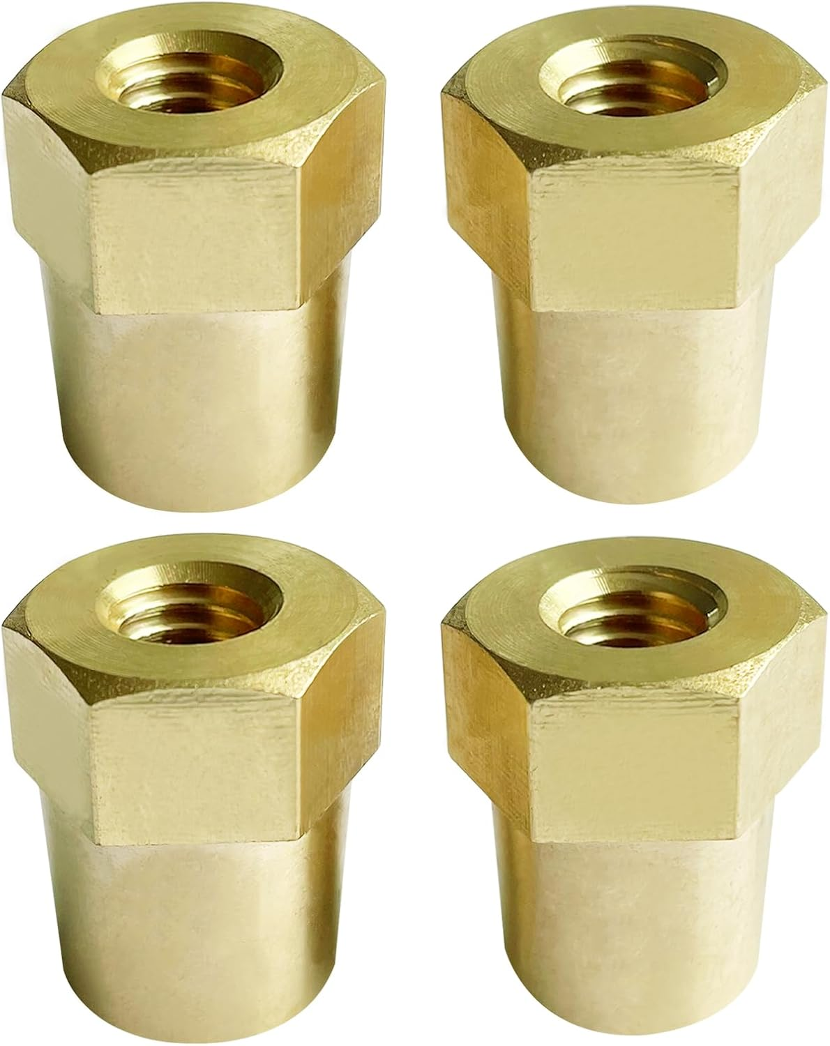 3/8"-16 Thread Female Brass Battery Terminal Post Adapter (+/-), Ampper Battery Charging Post Terminals for 3/8" Stud Extension, Pack of 4