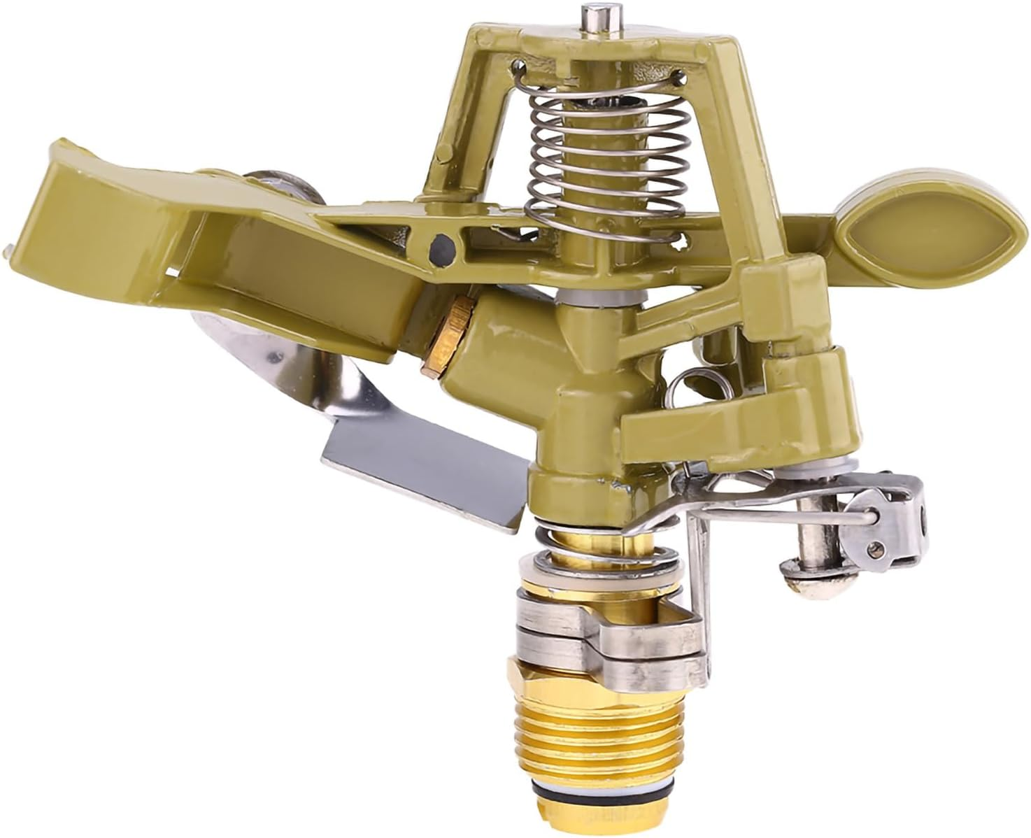 Impact Sprinkler Head, Impulse Sprinklers Water Irrigation Sprayer 360 &deg; Zinc Alloy Ground Insert Adjustable 20-40 FT Spray Distance Large Area Coverage Pattern for Patio Garden Yard Lawn(1/2") image number 6