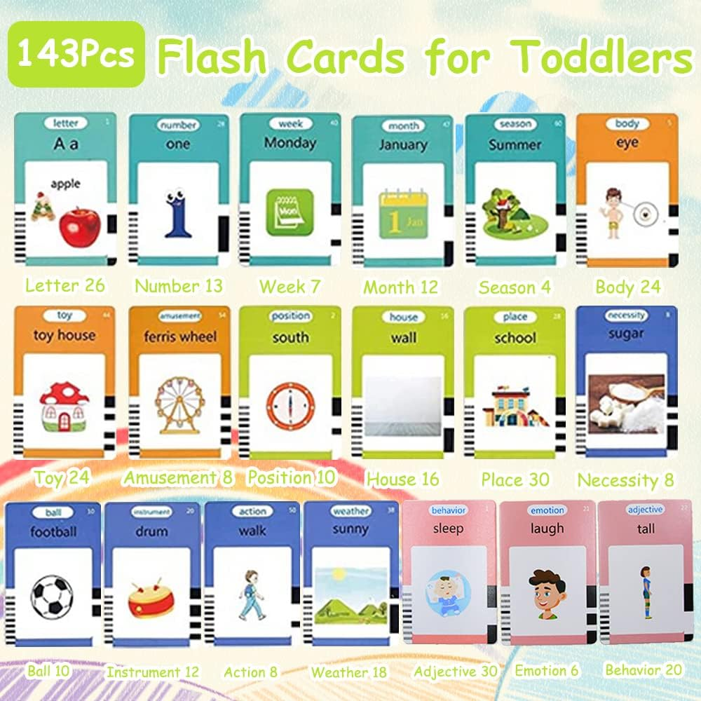 Talking Flash Cards TINY SPARK 255Pcs Toddler Flash Cards 510 Sight Words Learning Educational Toys Little Bear Shape for Kindergarten 1-10 Years Old (Pink Bear) image number 4