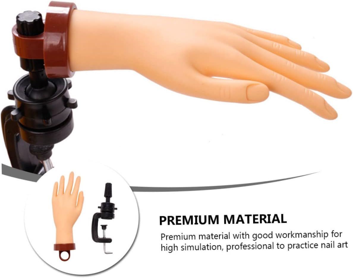 Flexible Nail Practice Hand Model with Stand, Realistic Soft Fake Manicure Training Tool for Professional Nail Art and Gel Design Users in Salon and Home Use image number 4