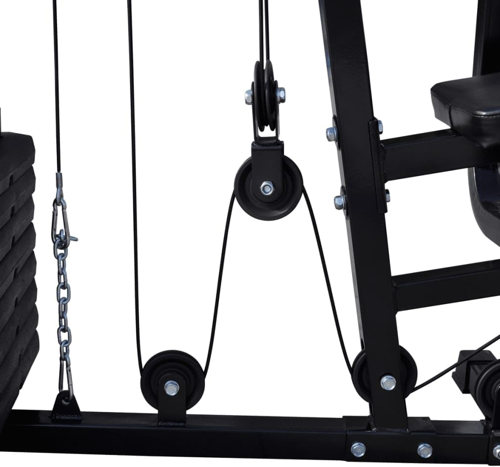 Vidaxl Home Multi Gym Fitness Machine with Weight Plates - Full Body Workout Station for Strength Training and Muscle Toning