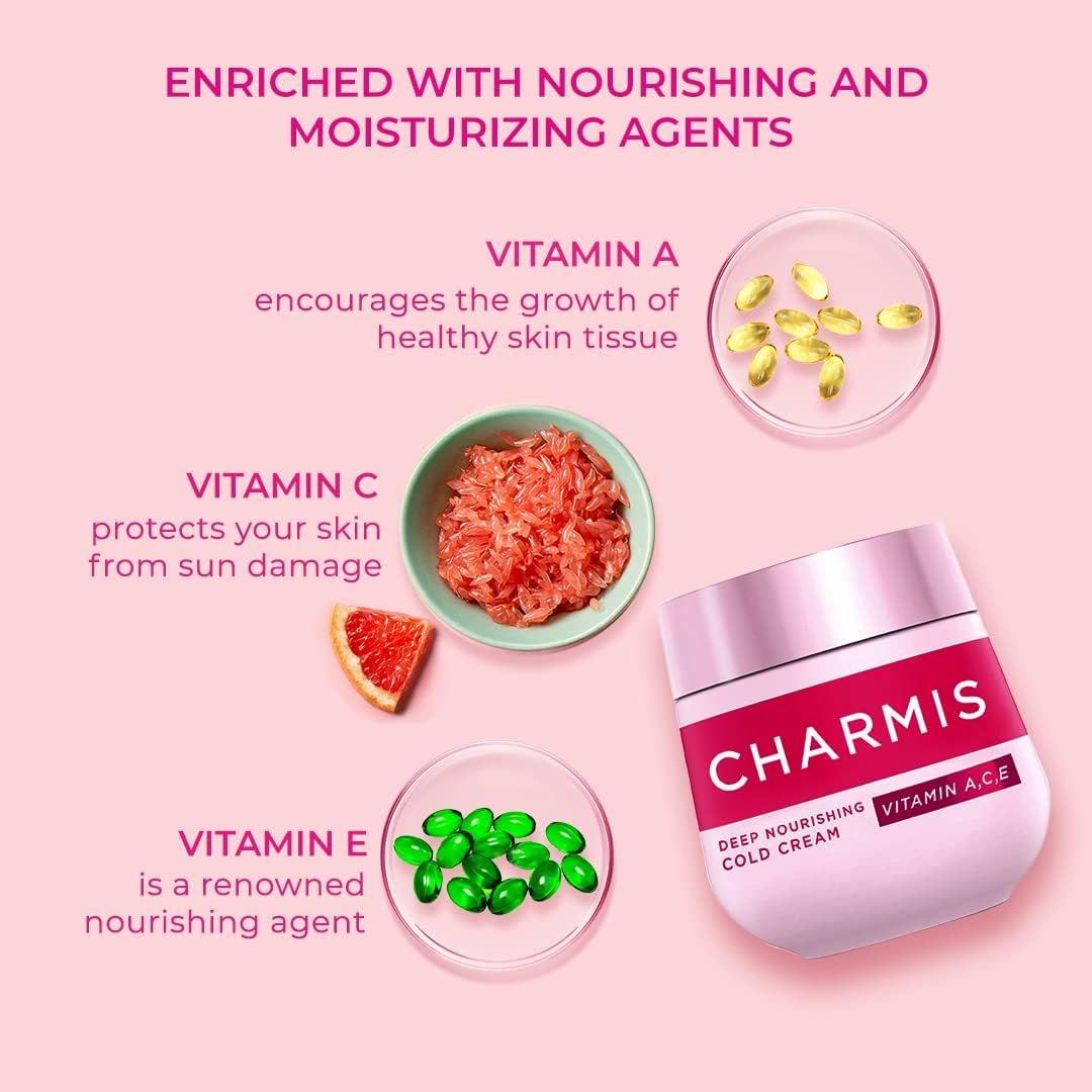 Charmis Vitamin A,C,E Deep Nourishing Cold Cream, 200Ml image number 3