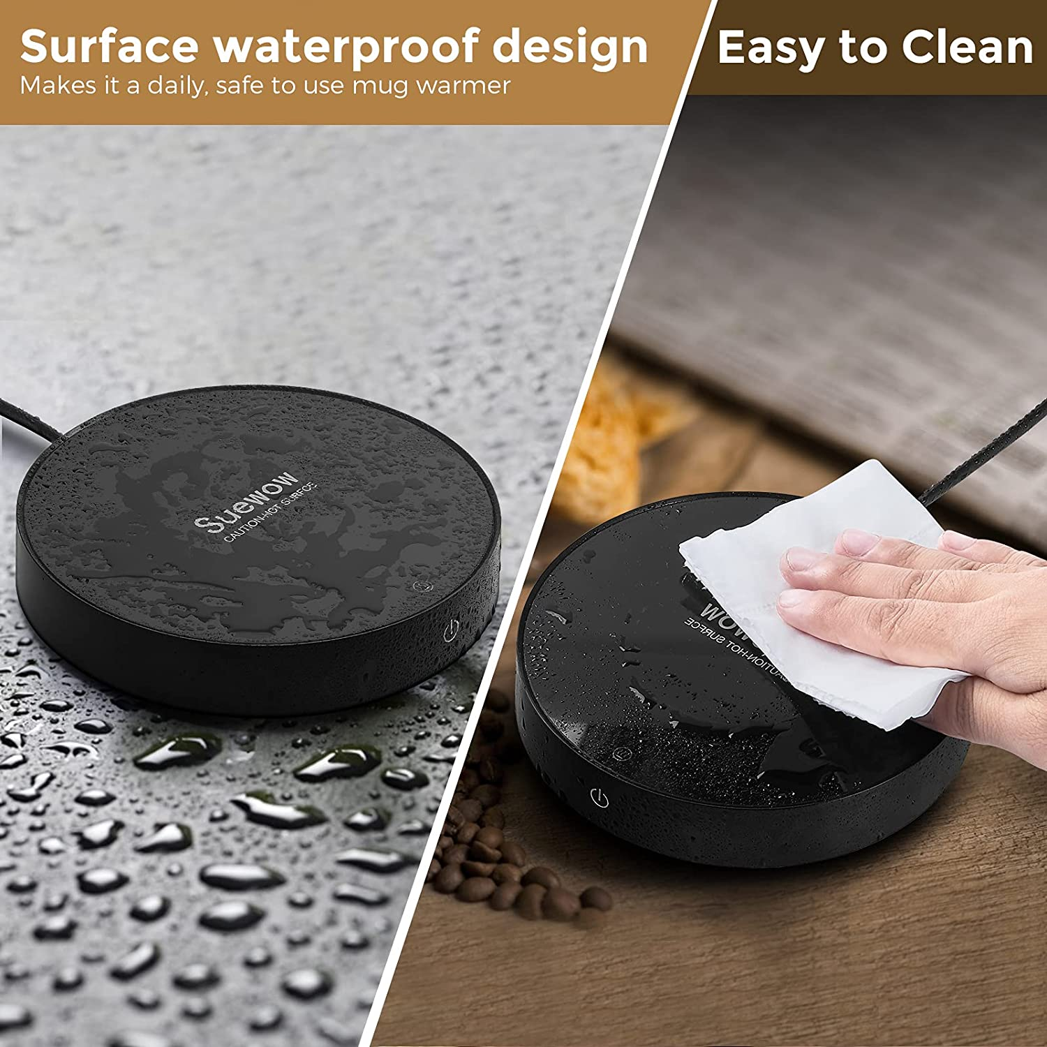 Coffee Mug Warmer and Smart Cup Warmer,Mug Warmer for Desk,Electric Beverage Warmer with 3 Temperature Settings with Auto On/Off, Auto Power-Off Protection Obtained RCM Certification (Black) image number 5