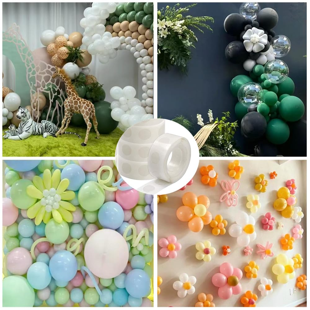 Balloon Glue Dots - 1000 Pcs Removable Adhesive Points, 10 Rolls Double Sided Stickers for Craft Wedding Decoration image number 1