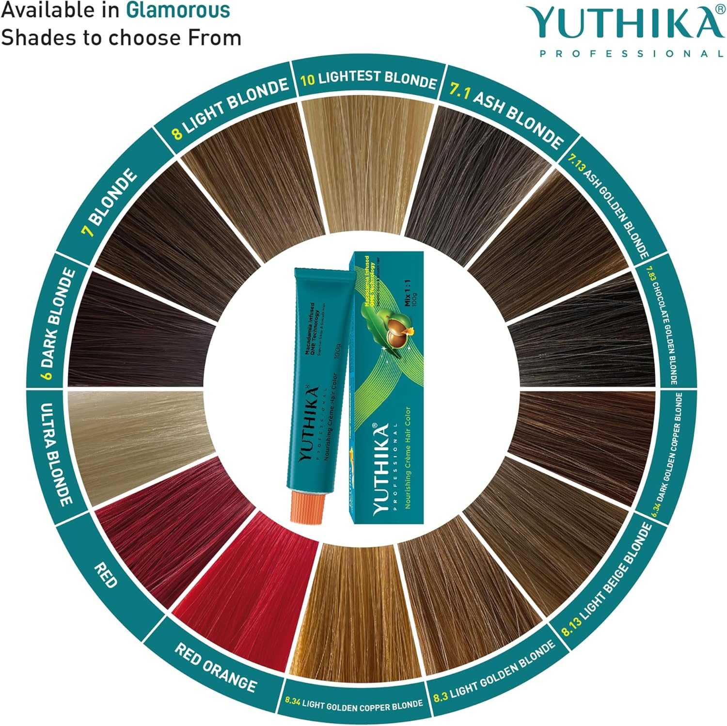 Yutika Professional Creme Hair Color 100Gm Light Beige Blonde 8.13 - Light Beige Blonde 8.13 image number 3