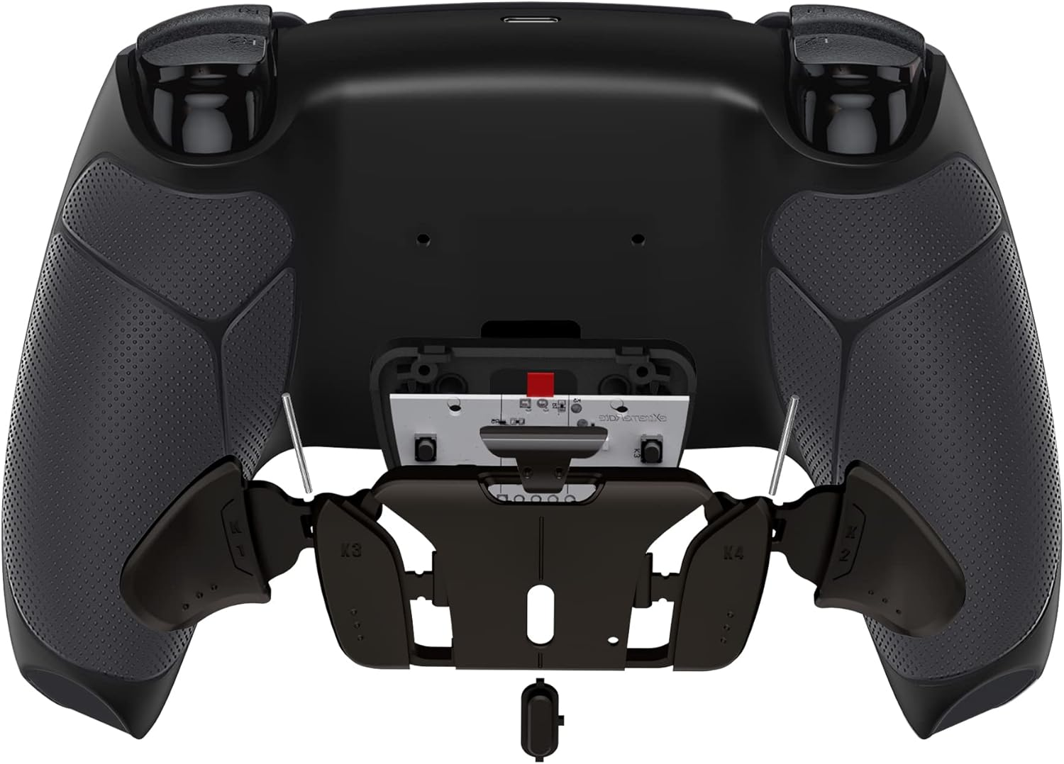 Extremerate Real Metal Buttons RMB RISE4 V3 Remap Kit for PS5 Controller BDM-030 040 050, Redesigned Black Rubberized Grip Bottom Shell Upgrade Board 4 Back Paddles Attachment for PS5 Controller - Black image number 3