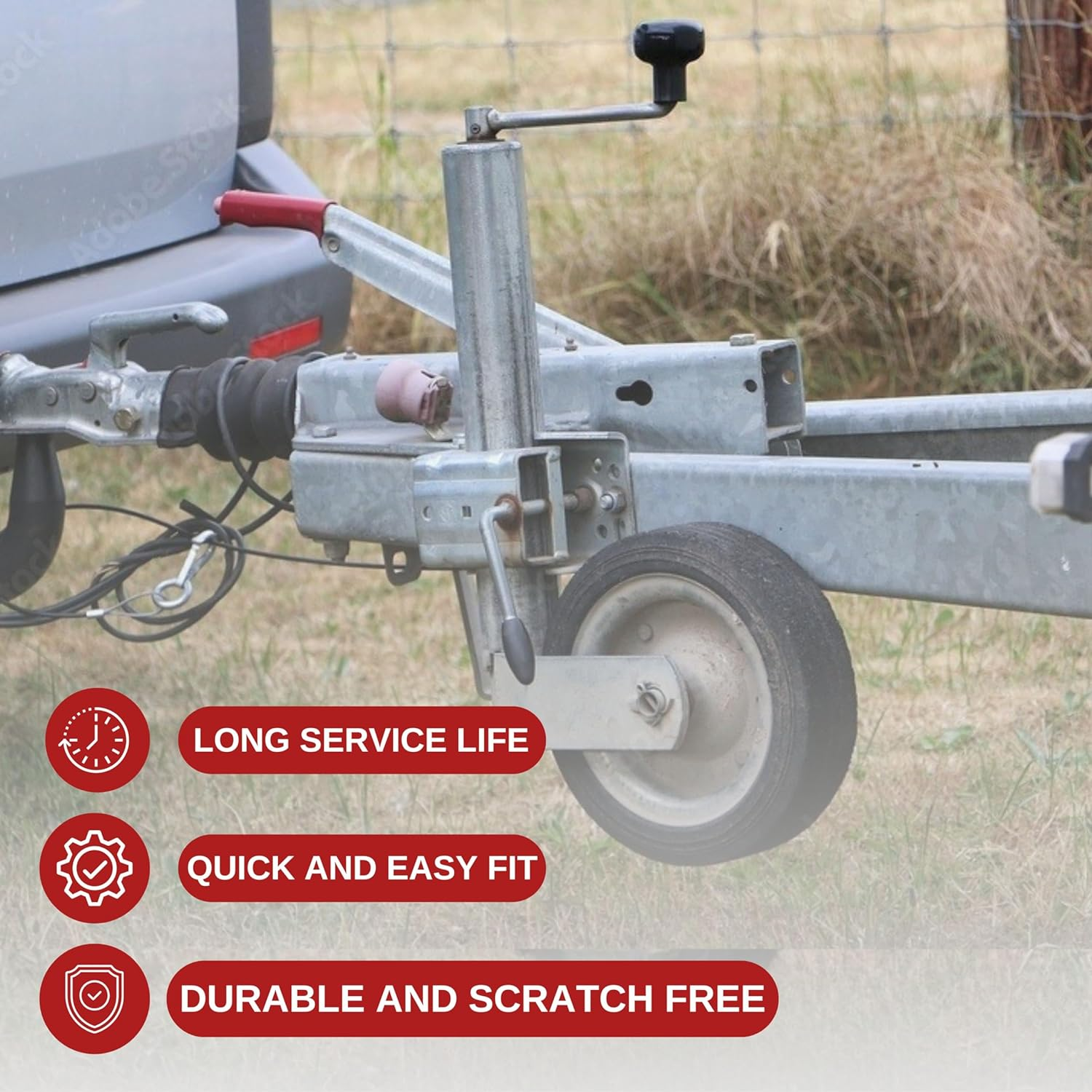 Double Dragon Heavy Duty Trailer Caravan Breakaway Break Away Cable, Durable, Williams Caravan Horsebox Boat Plant Coupling Safety Cable, Burst Ring, 1M Stainless Steel Cable, Pull-Off Force &ge; 400Kg image number 3