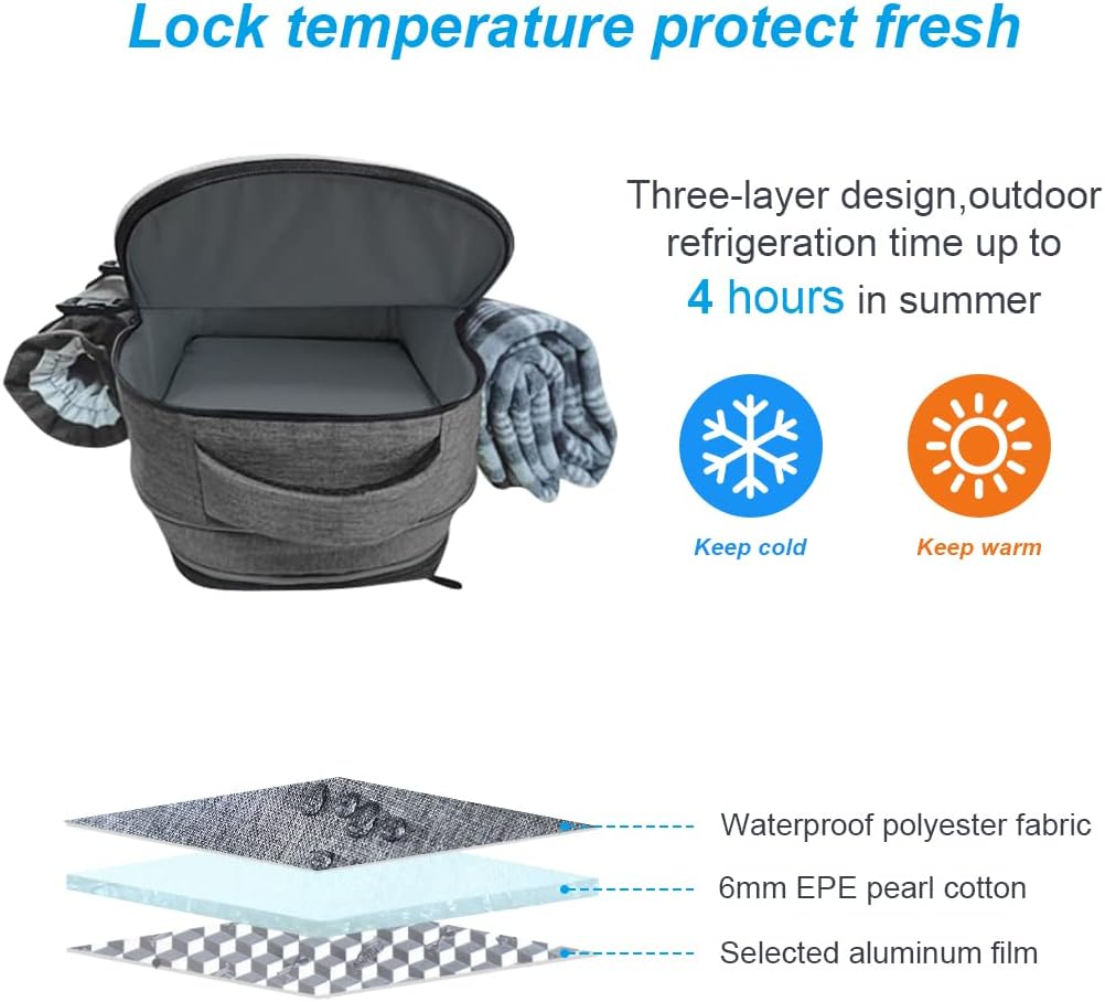 Insulated Picnic Backpack for 4 Person Bag with Cooler Compartment, Blanket and Stainless Steel Cutlery Set for Couple, Lovers and Friends image number 4