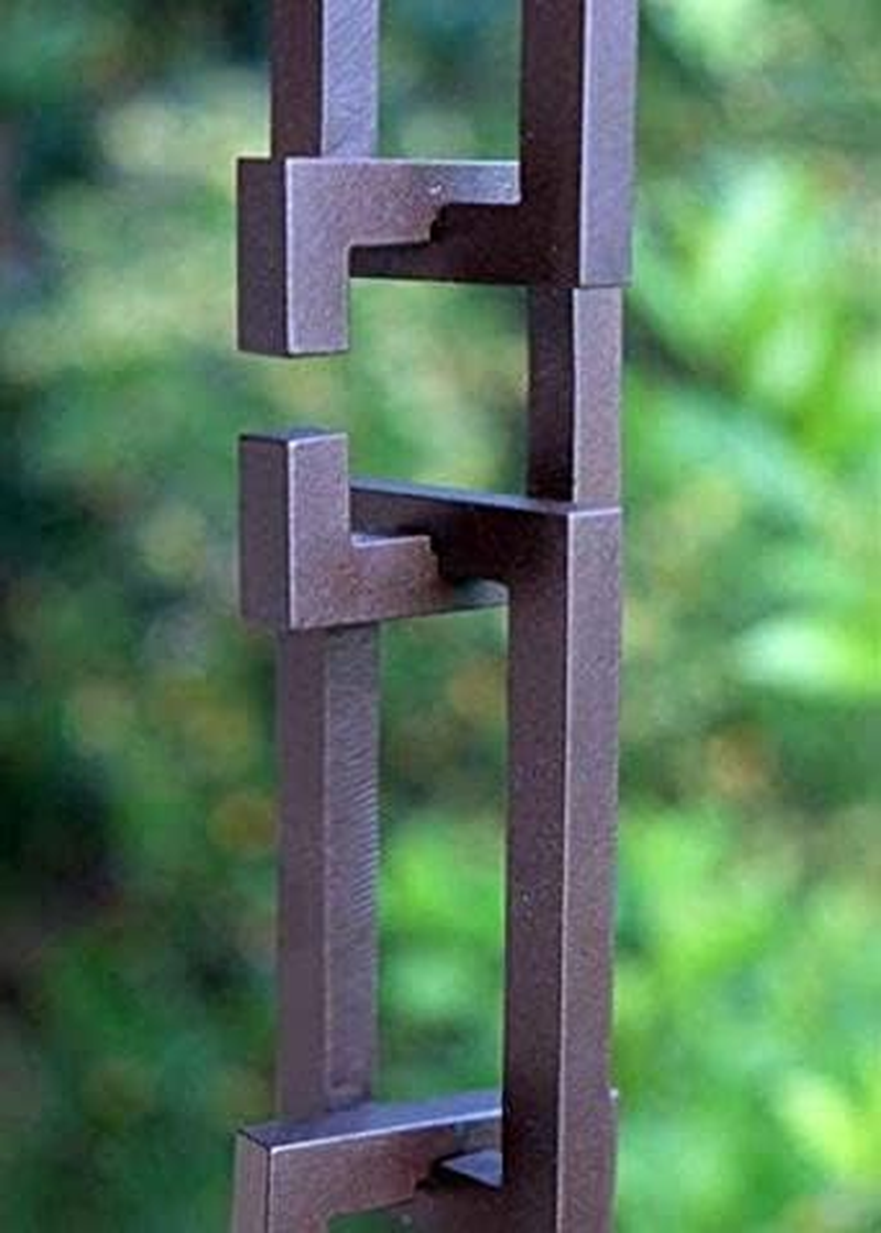 KAM Home Aluminium Artware Rectangle with Square Rain Chain with Installation Kit (Brown, 13)