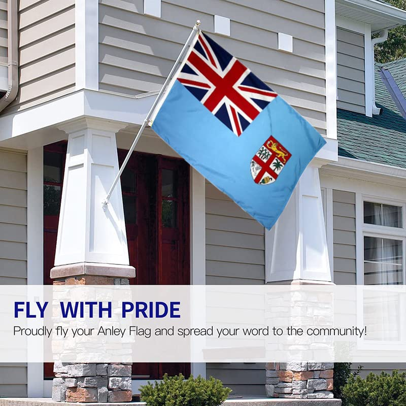 AIMALL Large Fiji Fijian Flag with Brass Grommets Pacific Island Heavy Duty Outdoor 90 X 150 CM - 3Ft X 5Ft image number 2