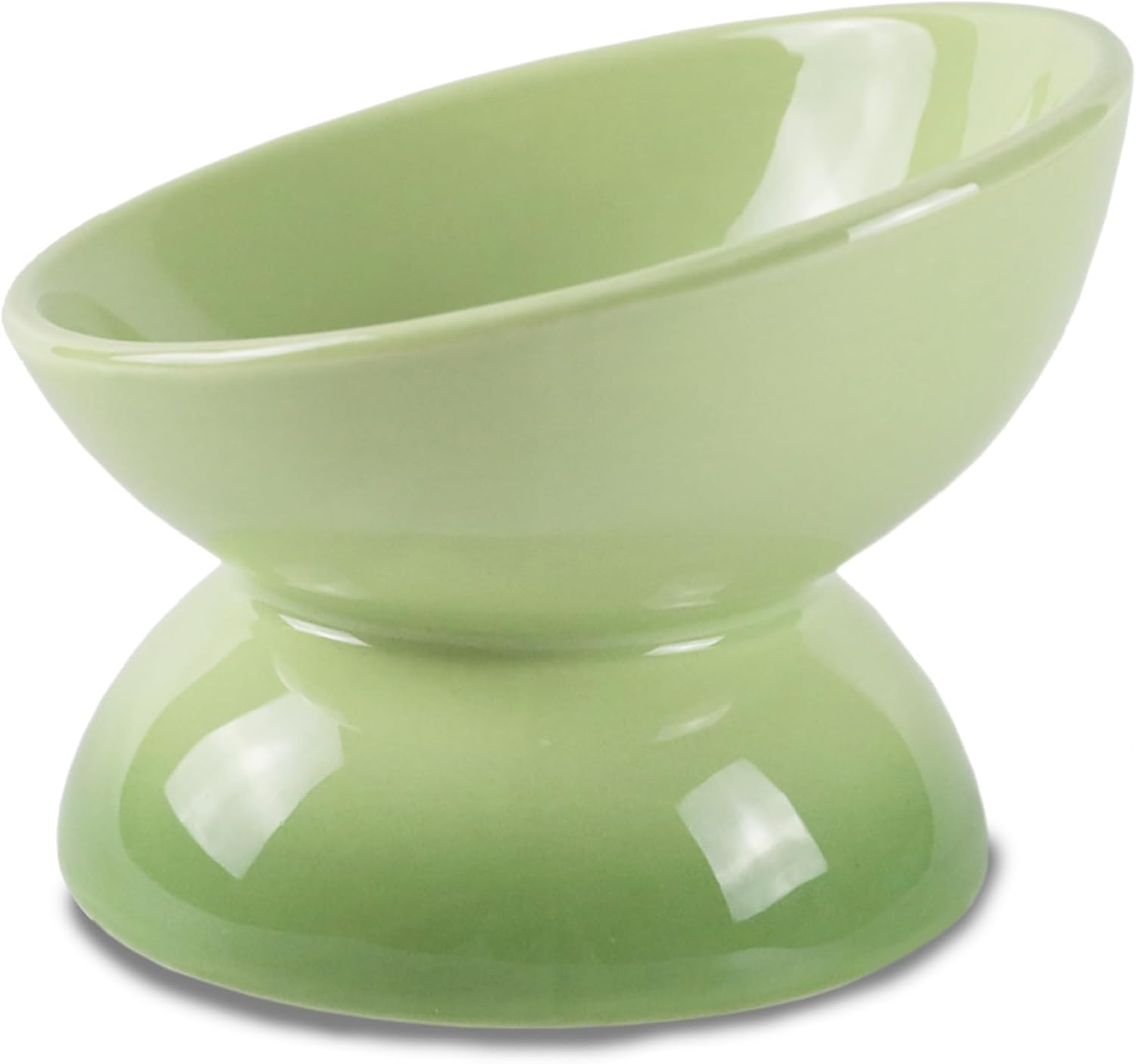 4 Pack Ceramic Elevated Cat Bowls, Tilted Cat Food Bowl Dish, Stress Free Backflow Prevention Pet Feeder Bowl, Dishwasher & Microwave Safe