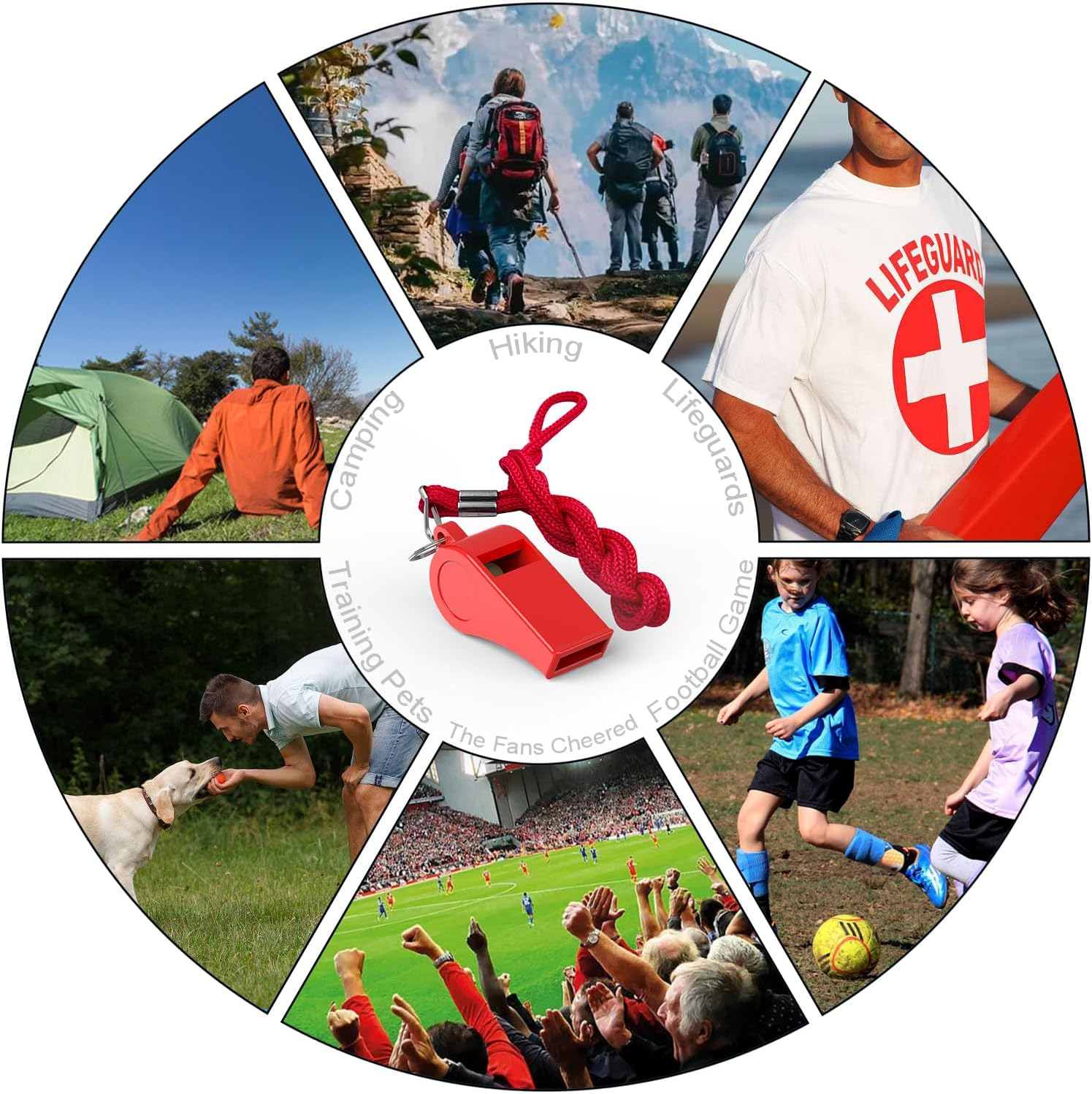 WONAPAD Whistle，2 Packs Plastic Sports Whistles with Lanyard, Loud Crisp Sound Whistle Perfert for Coaches, Referees, Lifeguards image number 2