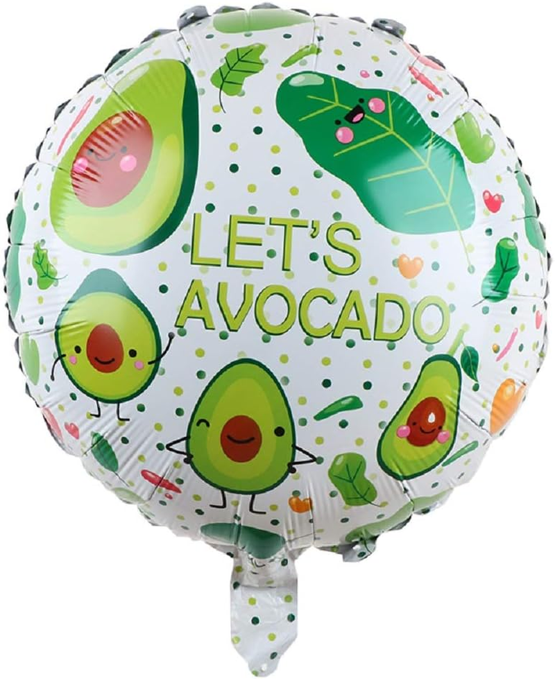 5PCS Avocado Fruit Foil Balloons Hawaiian Luau Party Balloons Avocado Helium Balloons for Avocado Themed Party Birthday Mexican Fiesta Party Decorations (Avocado) image number 2