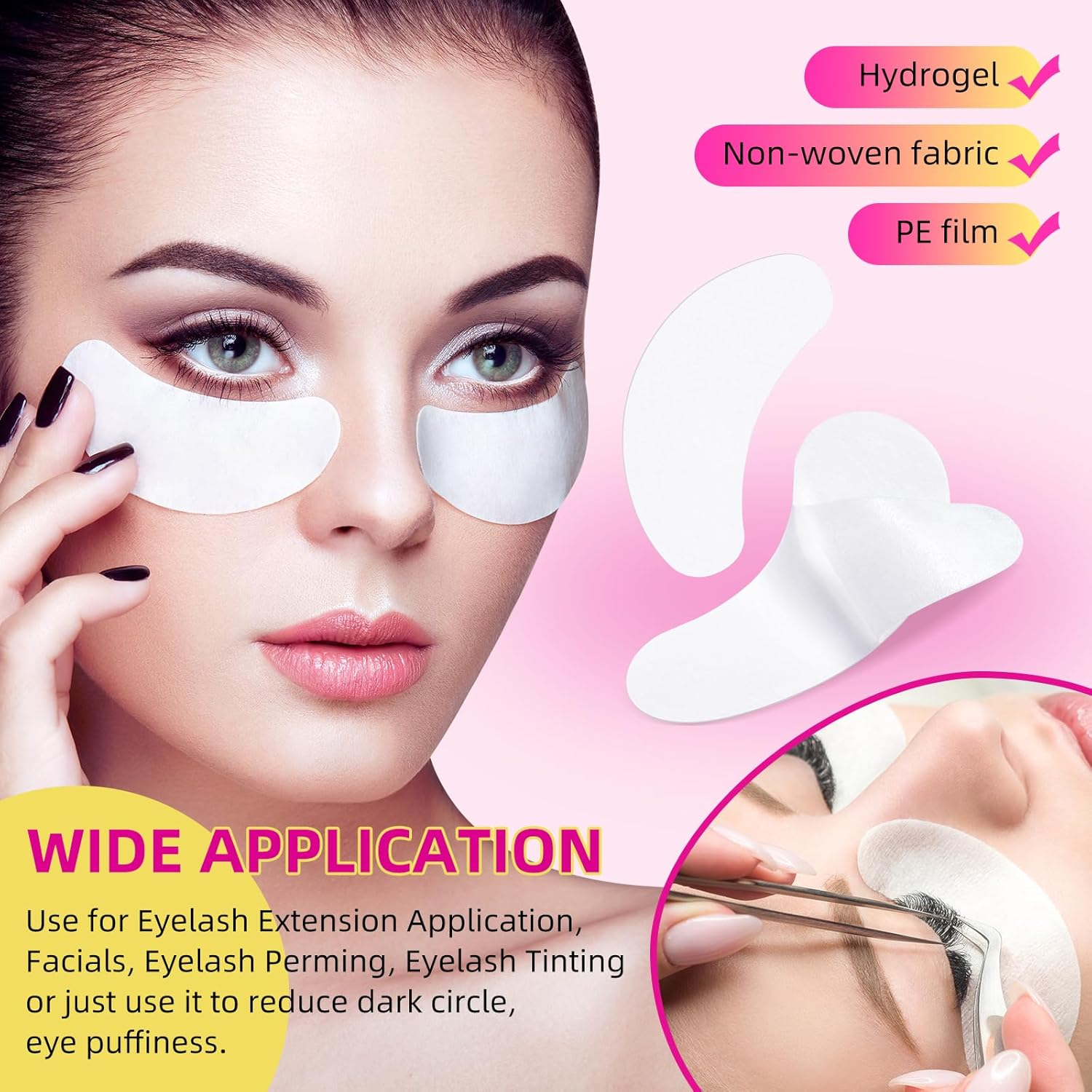 10 Pairs Eye Pads,Eye Pads Lash Extensions,Gel Eye Patches Lash Pads,Under Eye Pads for Lash Extensions & Eye Beauty Tools,Gel Pads Lash Extensions Suitable for Women and Men image number 3