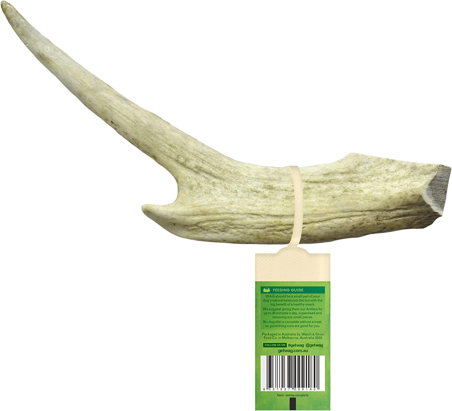 WAG Long Lasting Whole Antler Dog Treat, 4 Pack, Large
