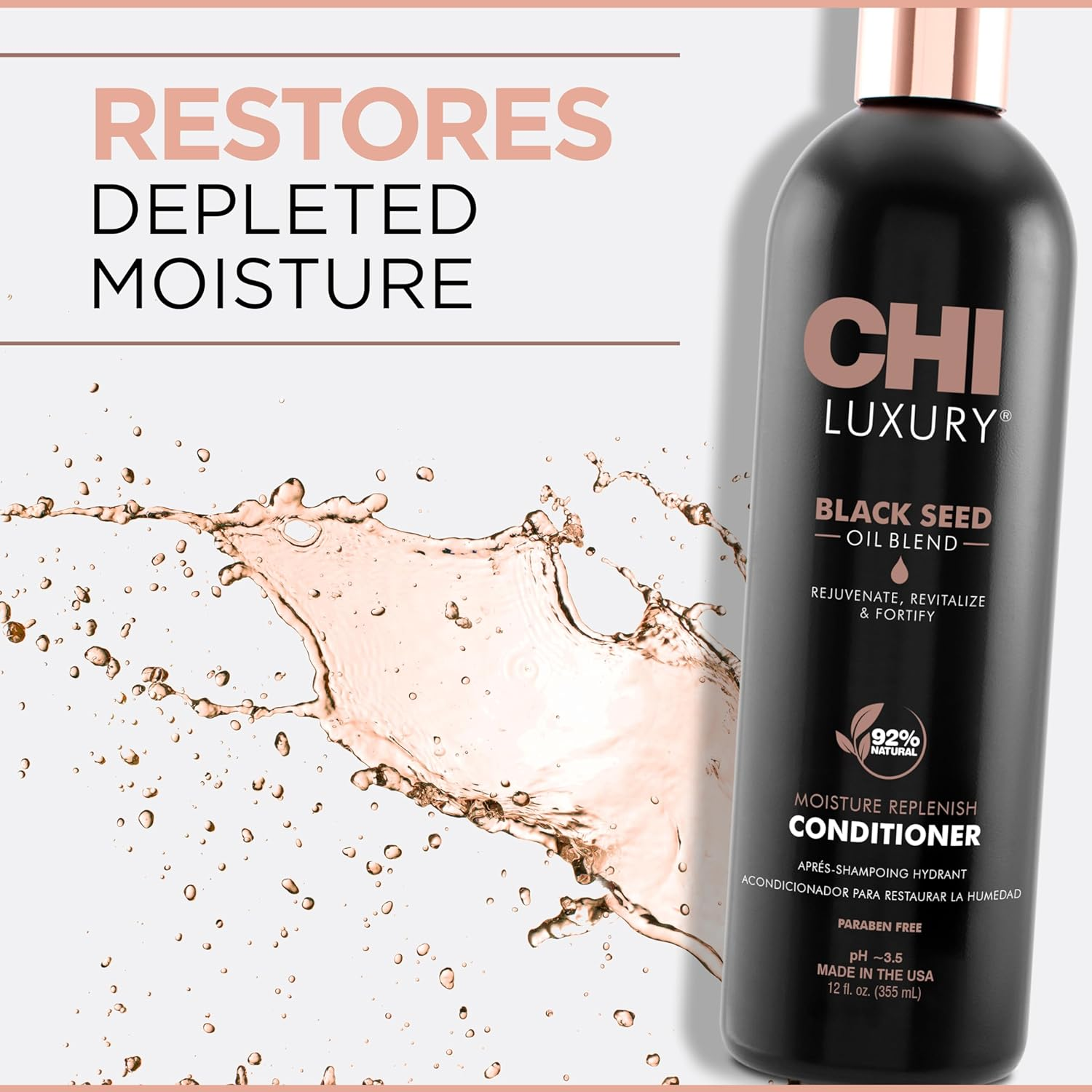 CHI Luxury Black Seed Oil Moisture Replenish Conditioner, 355Ml image number 2