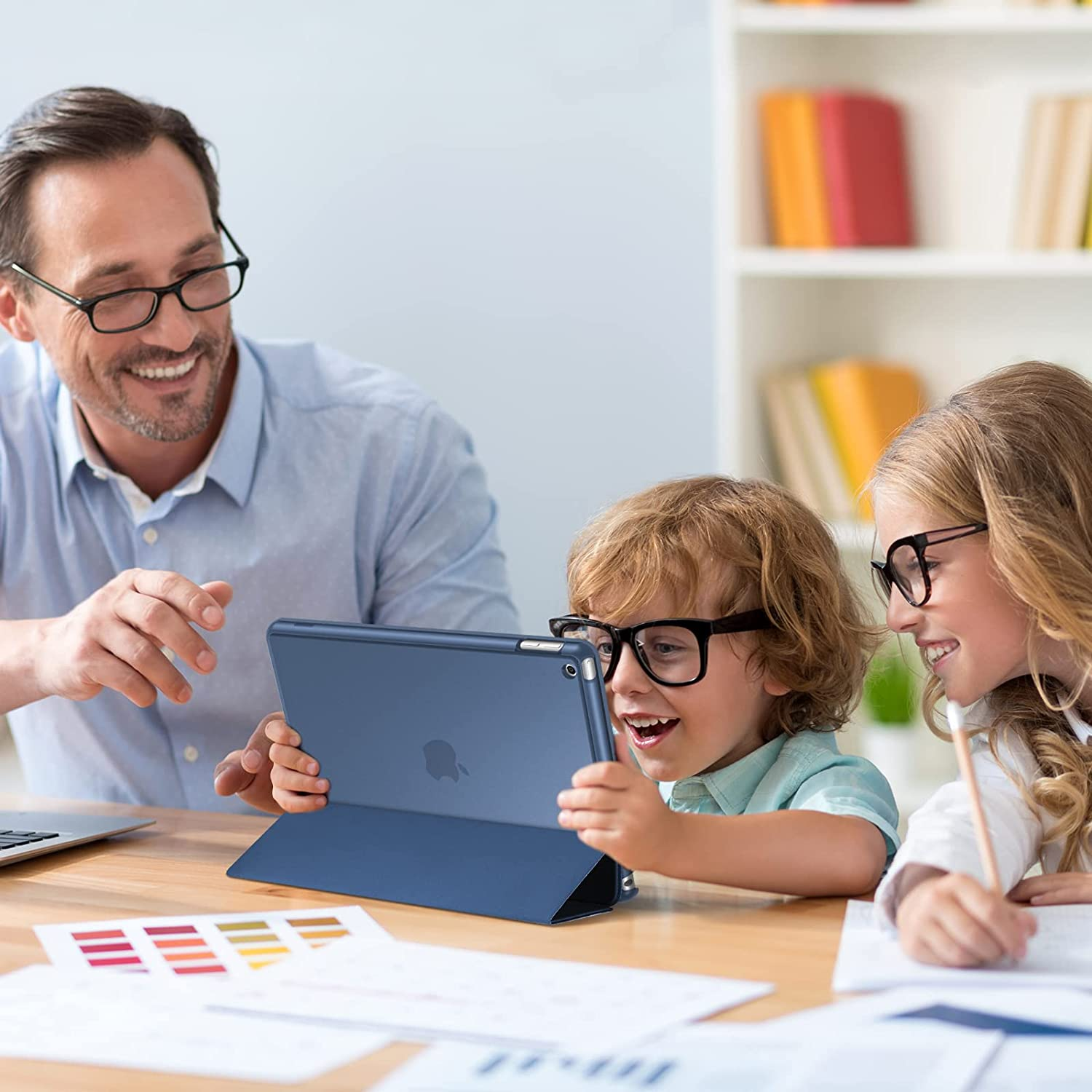 Procase Ipad 10.2 Case 9Th Gen 2021/ Ipad 8Th Gen 2020/ 7Th Gen 2019, Slim Stand Hard Back Shell Protective Smart Cover Case for 10.2 Inch Ipad 9/8/7 -Darkblue - Antiquemoss image number 3