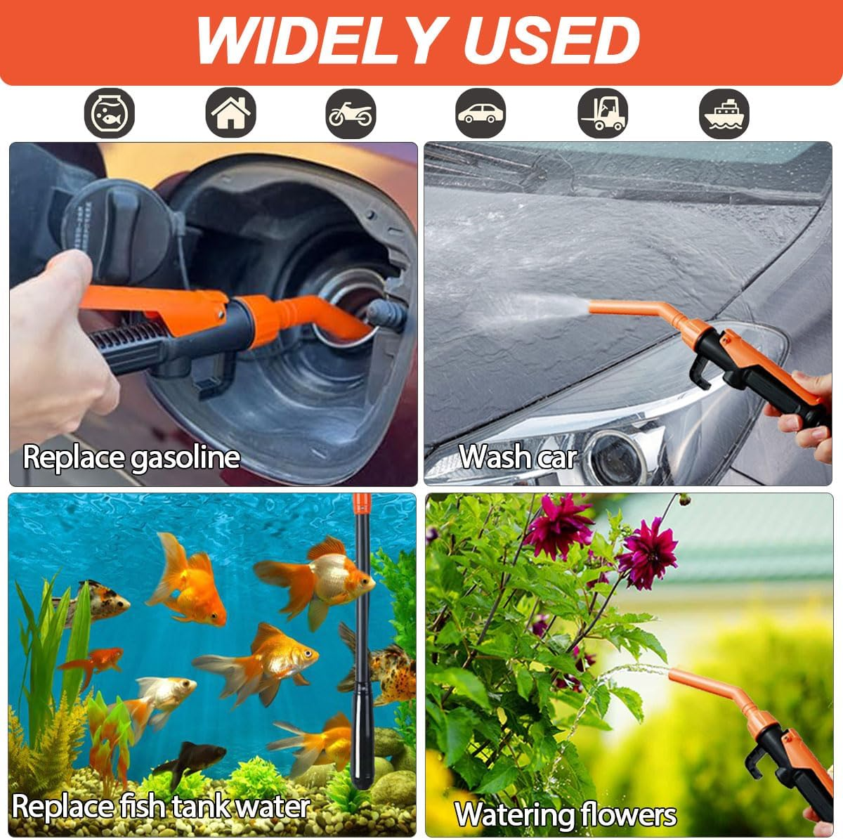 Portable Power Battery Fuel Pump Hand Held Electric Liquid Siphon Pump, Multi-Function Transfer Pump Portable for Fuel Water Diesel Gasoline image number 1