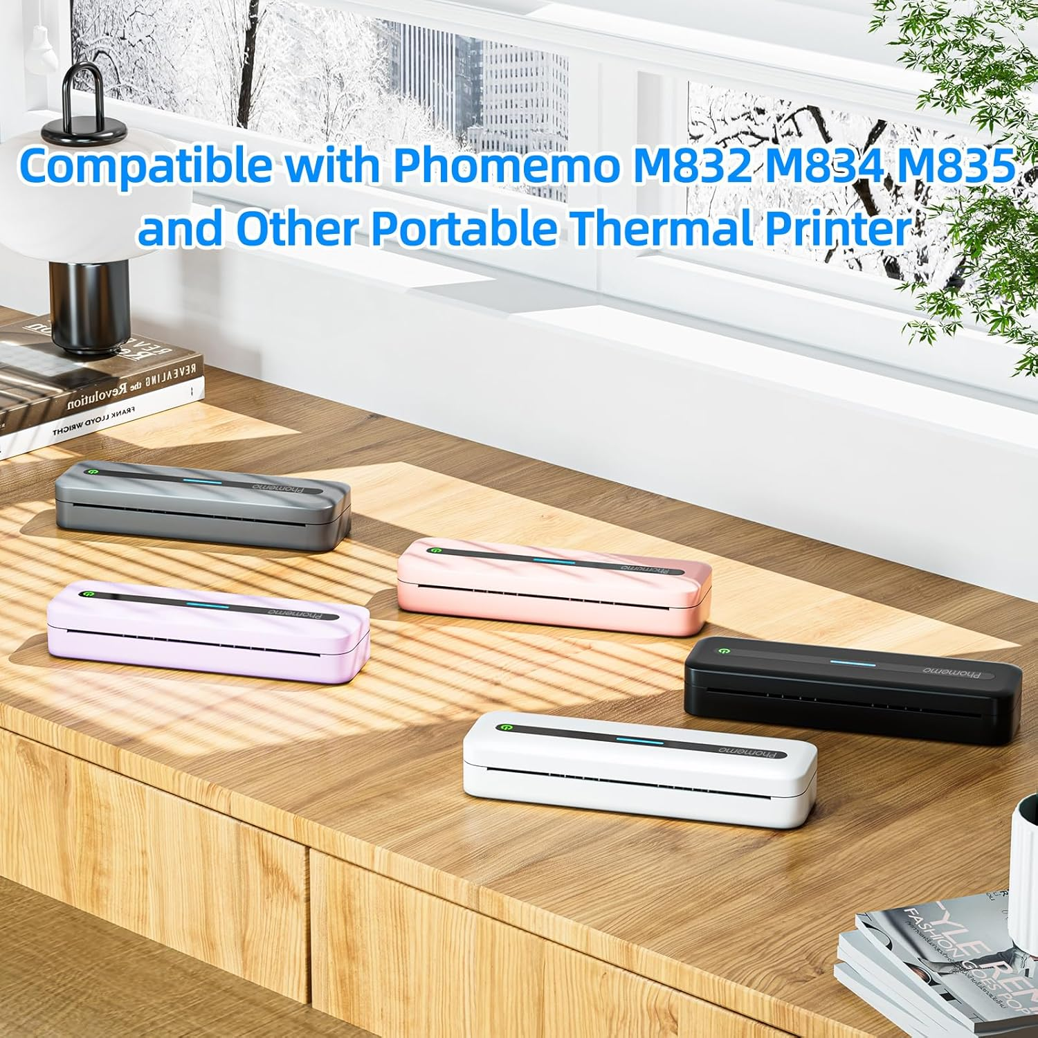 Phomemo M832 Thermal Printer Paper 4 Rolls, A4 Quick-Dry Thermal Roll Paper Compatible with M832 M835 M834 M833 Portable Printer image number 4