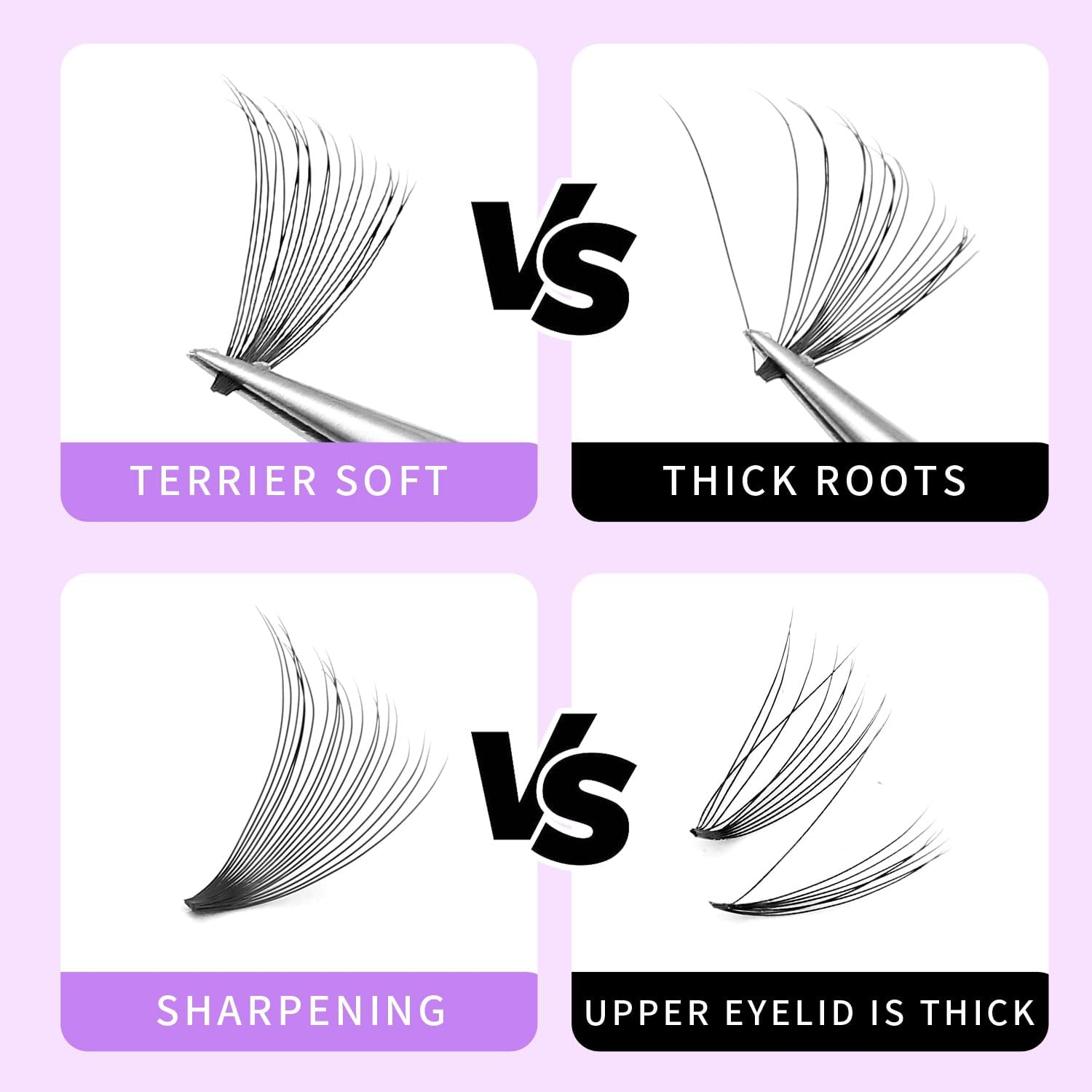 Bodermincer Large Tray 20D Premade Russian Volume Fans Eyelashes Long Stem Lash Pre Made Eyelash Extensions Supplies (12MM) image number 5