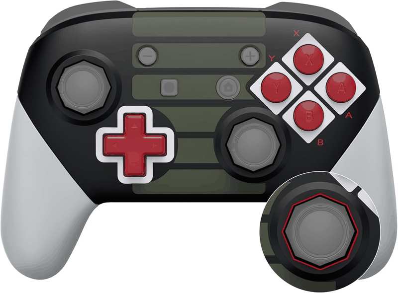 Extremerate Classic NES Style Faceplate Backplate Handles Cover, Octagonal Gated Sticks Design DIY Replacement Grip Housing Shell for Nintendo Switch Pro Controller- Controller NOT Included