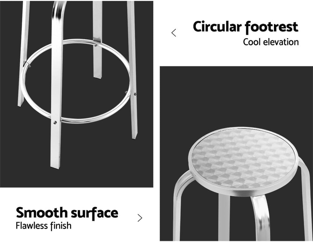 Gardeon Outdoor Bar Stools Patio Furniture Indoor Bistro Kitchen Aluminum X2