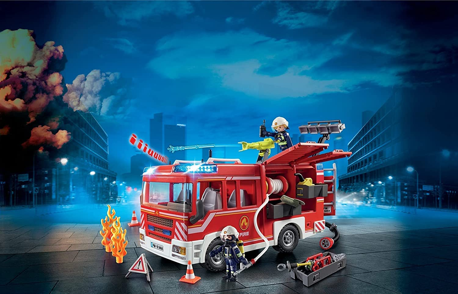 Playmobil Fire Engine Playset &ndash; Rescue Vehicle Toy with Firefighter Figures & Accessories for Kids Age 4+ image number 4