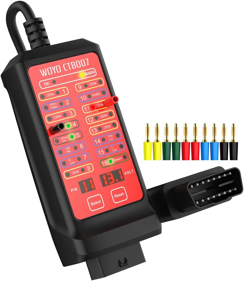 Automotive Circuit Tester, 16 Pin Break Out Box Detection 12 V 24 V CAN Bus Circuit Tester Vehicle Diagnosis On-Board Diagnostics Tester for Car/Boat/Motorcycle and More image number 4