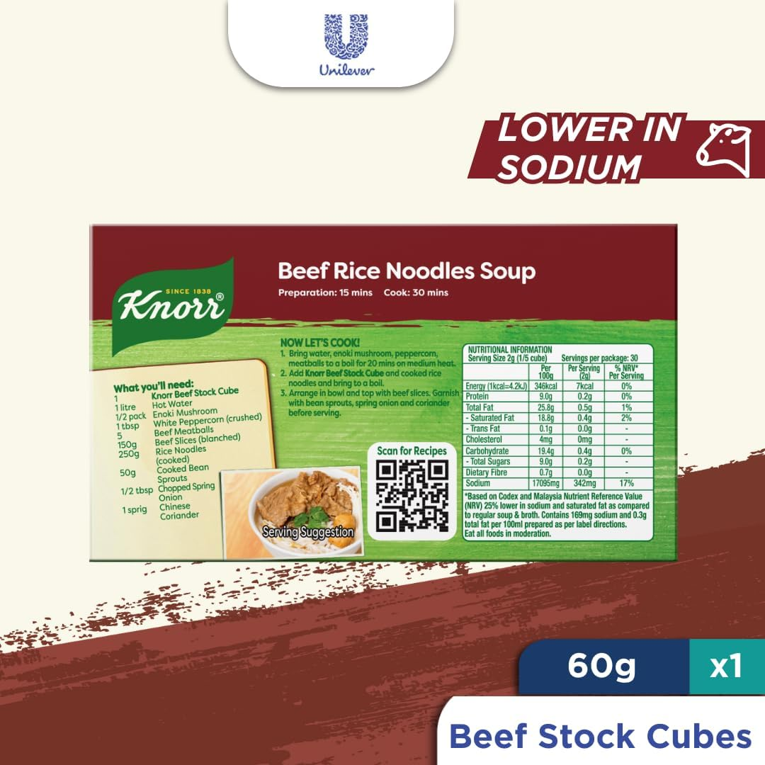 Knorr Beef Stock Cubes (60G) image number 1