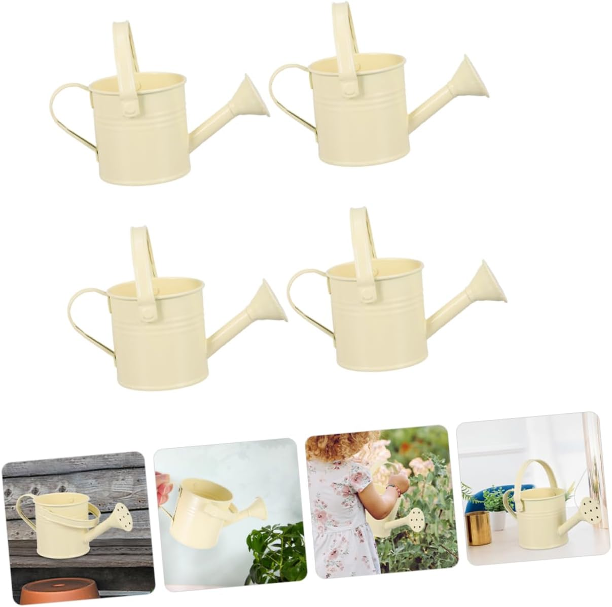 4Pcs Sturdy Iron Material Watering Can for Outdoor Plants Portable Garden Watering Kettle Long Spout image number 4