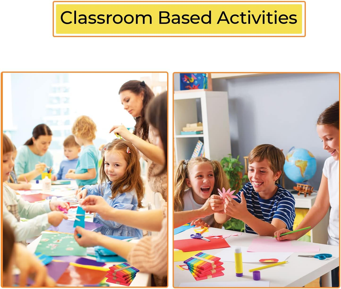 200 Pcs Assorted Colored Wooden Craft Sticks, Rainbow Popsicle Stick, Arts and Crafts, Best for DIY Games Making, Building Designs or Kids Education, 4.5 Inch Long