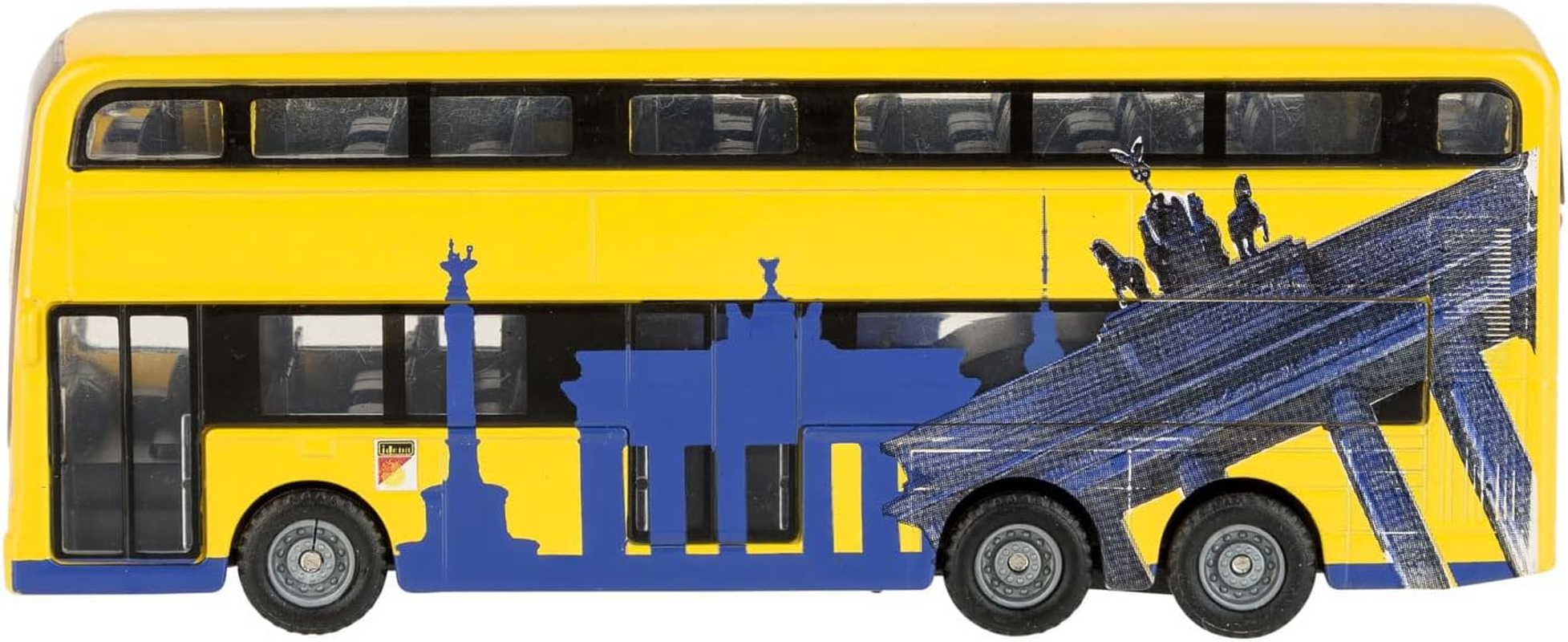 Idena 40107 Berlin Double Decker with Pull-Back Motor, Yellow, 15 Cm image number 1