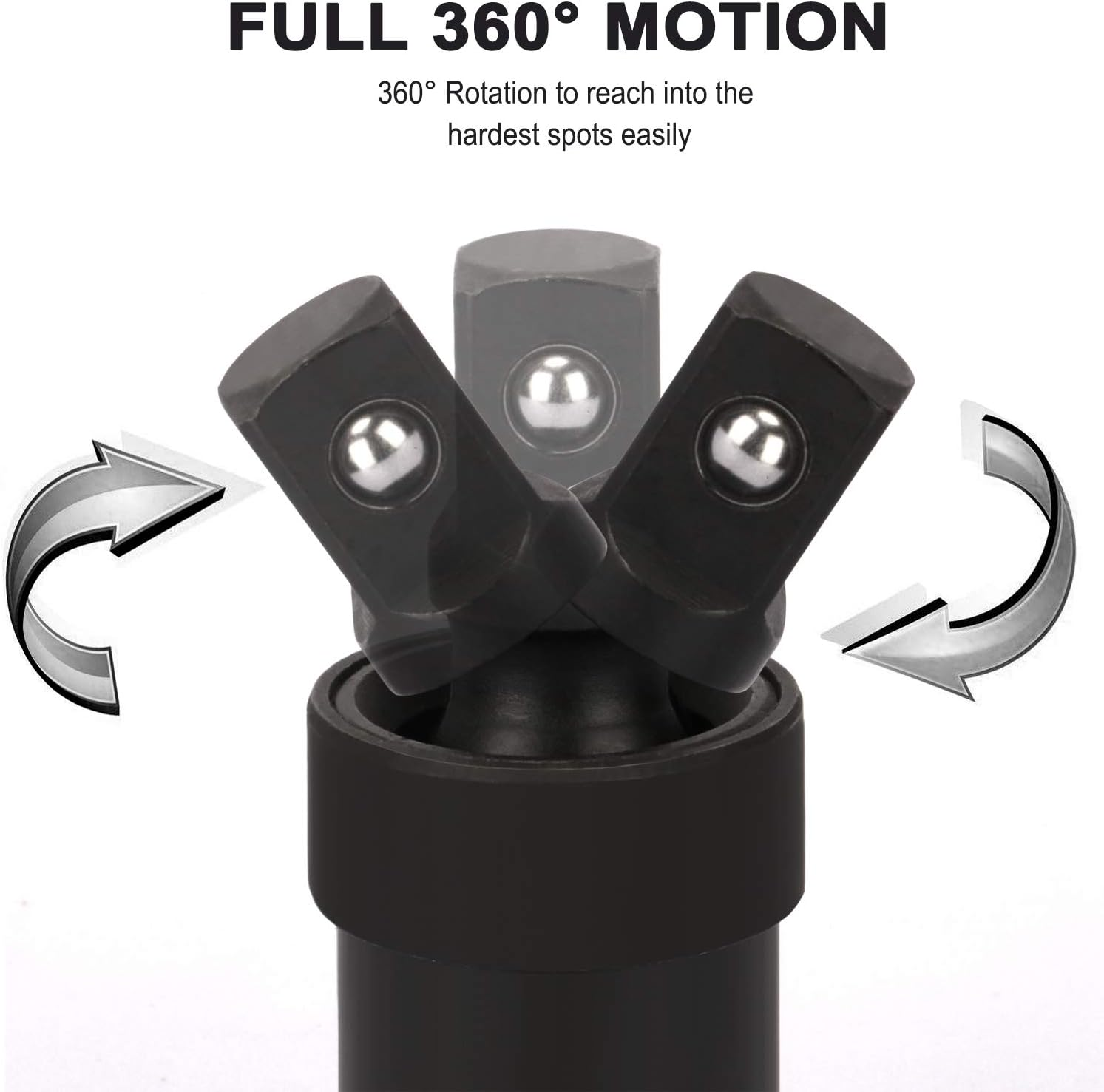 CASOMAN 3-Piece Impact Universal Joint Set - 1/4", 3/8" and 1/2" Drive, CR-MO, Impact Grade, U-Joint Sockets Swivel image number 5