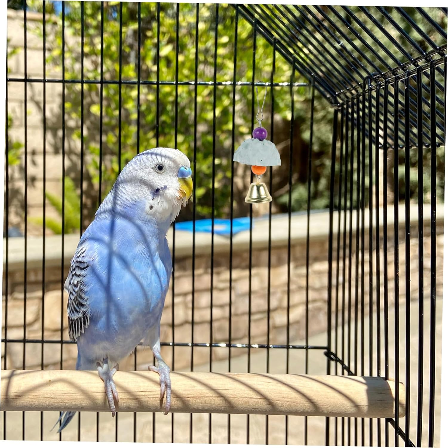 10Pcs Parrot Chewing Stone Bird Toy Cage Hanging Bell Calcium Molars Pendant Biting Cage Chewing Toys for Parrots and Parakeets, Random Color Mix image number 5